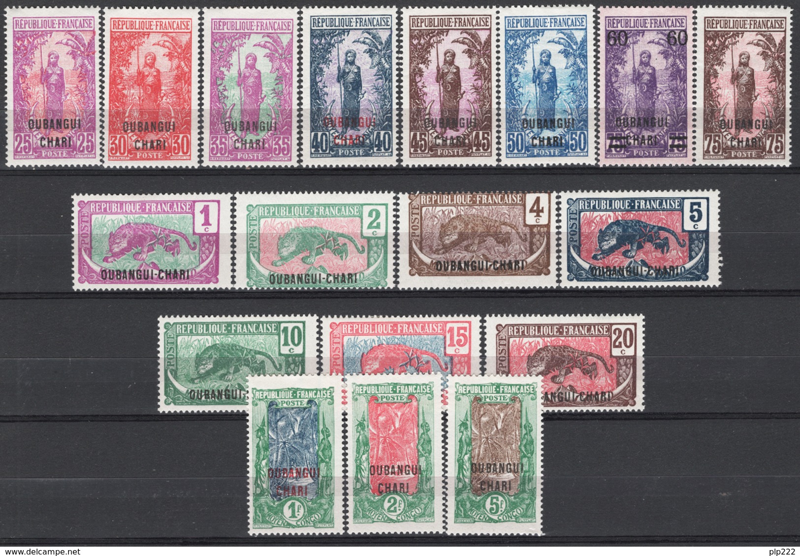 Oubangui 1922 Y.T.25/42 */MH VF/F - Neufs