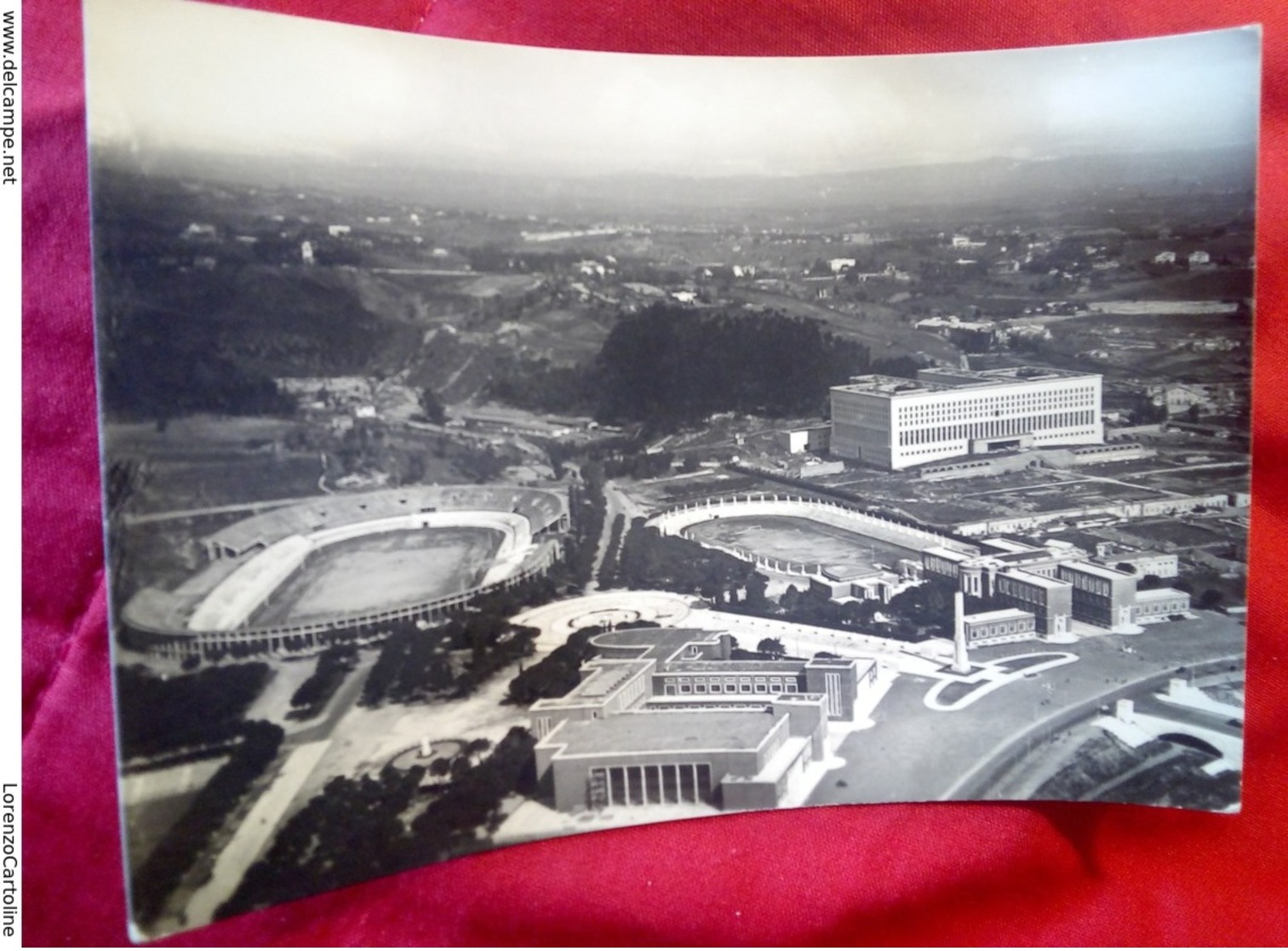 Roma Foro Italico Dall'aereo CARTOLINA VIAGGIATA ANNI 50 - Viste Panoramiche, Panorama