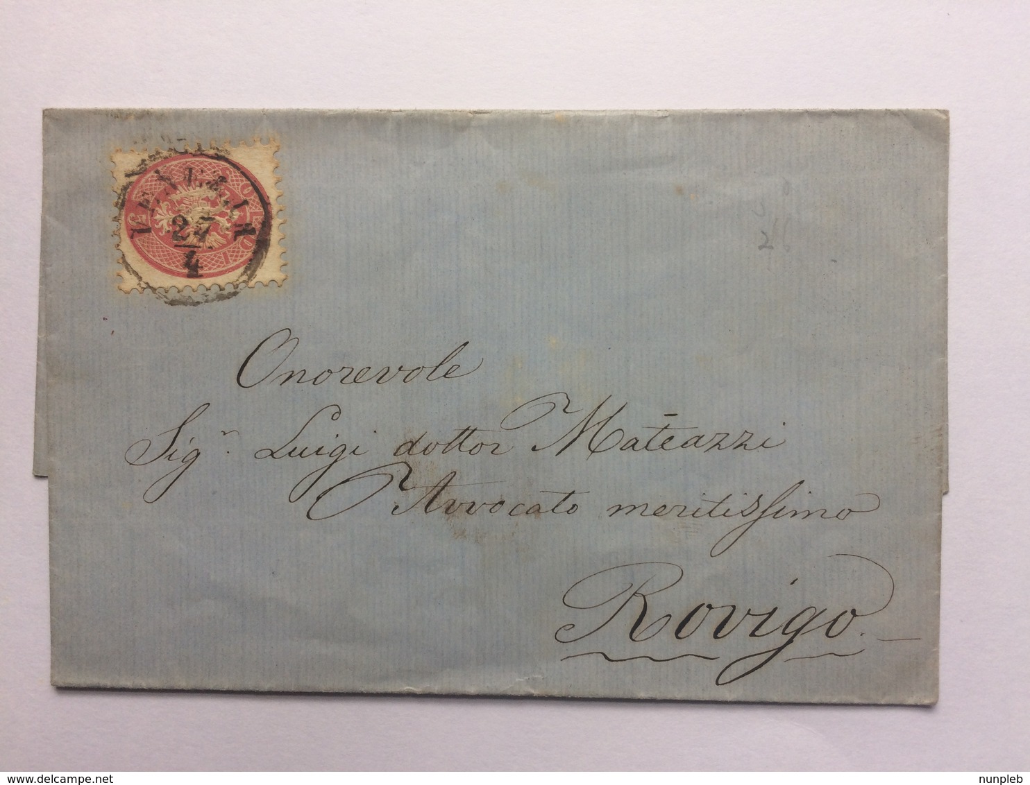 AUSTRIA Wrapper Sent Venezia (Italy) To Rovigo (Italy) Circa 1860`s - Briefe U. Dokumente