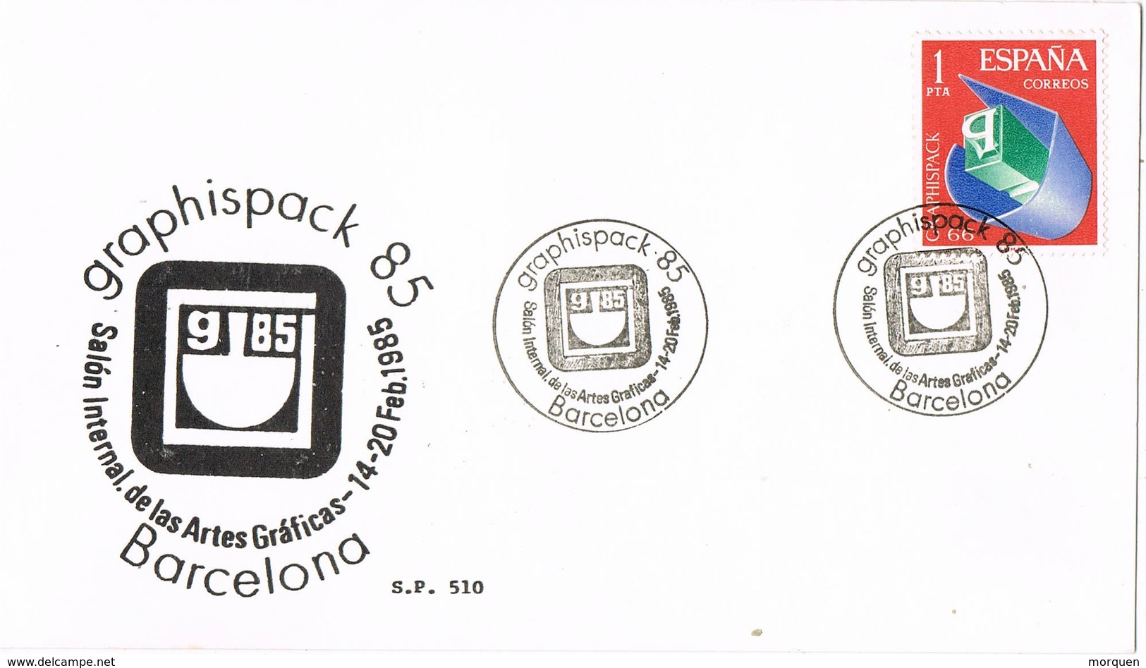 33424. Tarjeta BARCELONA 1985. Salon GRAPHISPACK 85, Artes Graficas - Cartas & Documentos