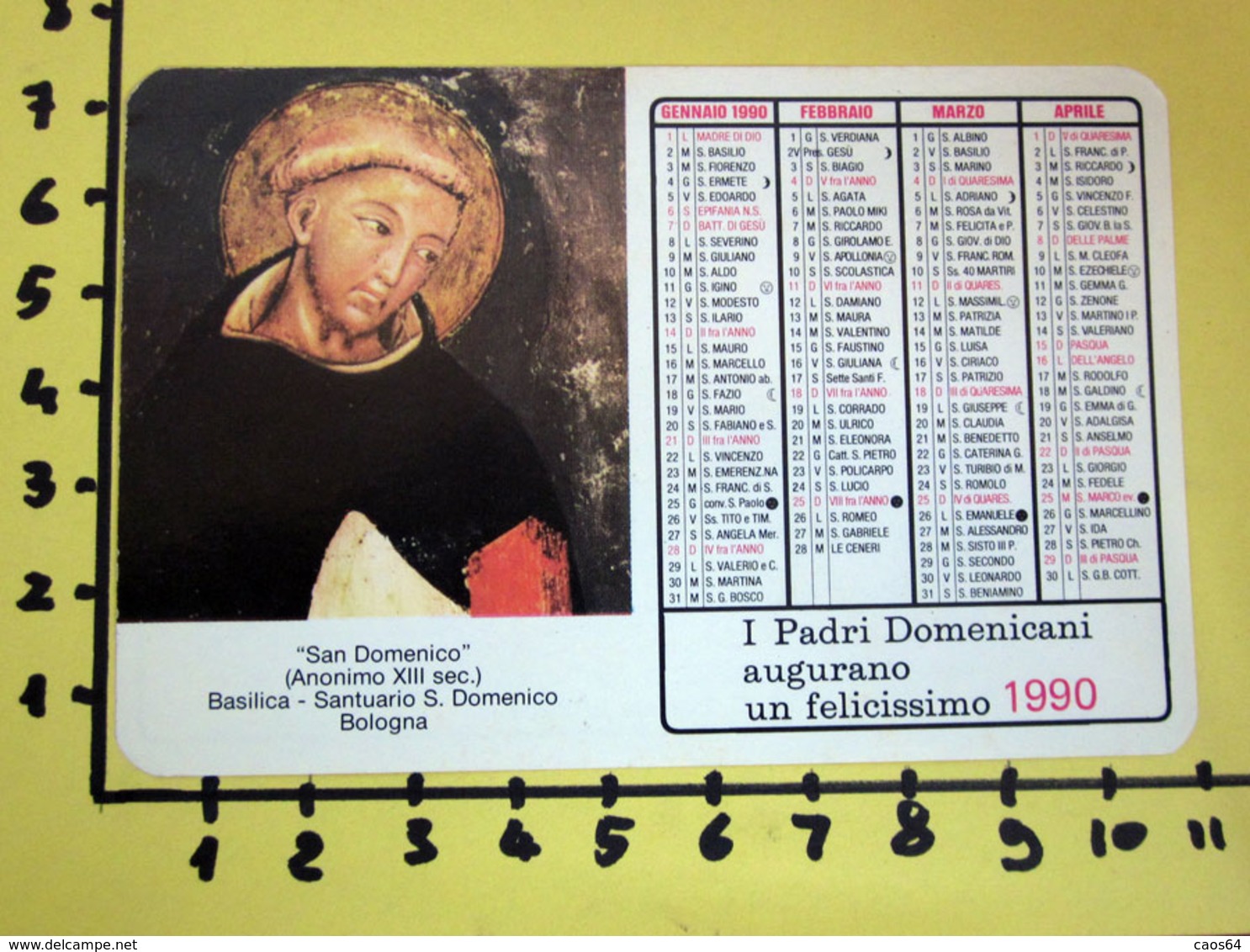 SAN DOMENICO 1990  CALENDARIO TASCABILE PLASTIFICATO - Grossformat : 1981-90