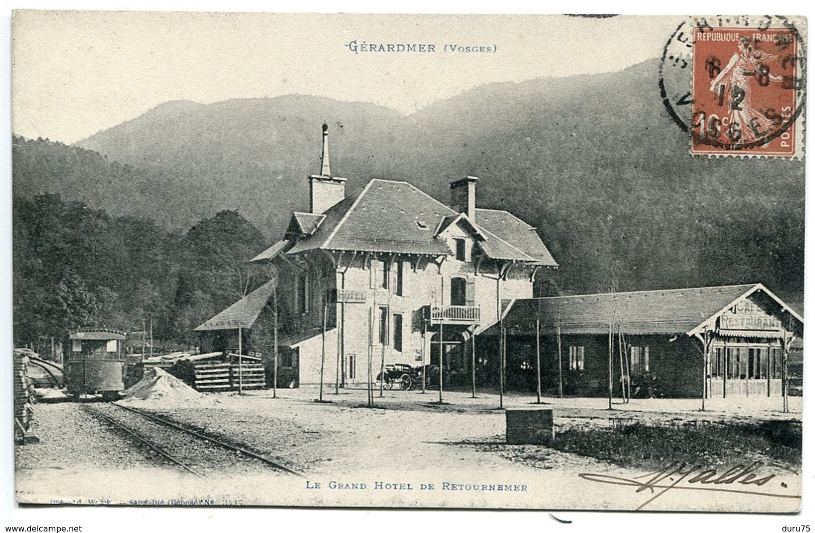 CPA 1912 * GERARDMER Le Grand Hôtel De Retournemer ( Tramway ) - Gerardmer