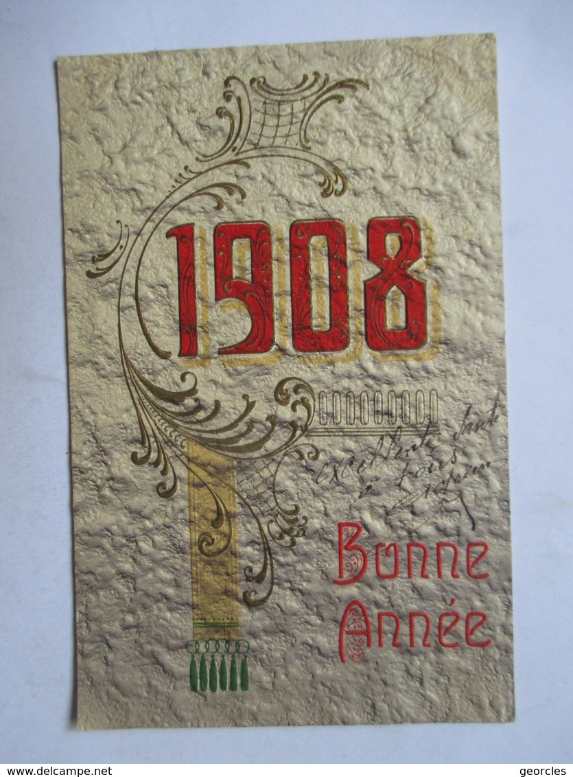 1908        FEUILLE D'ACANTHE       GAUFFREE               TTB - Nouvel An