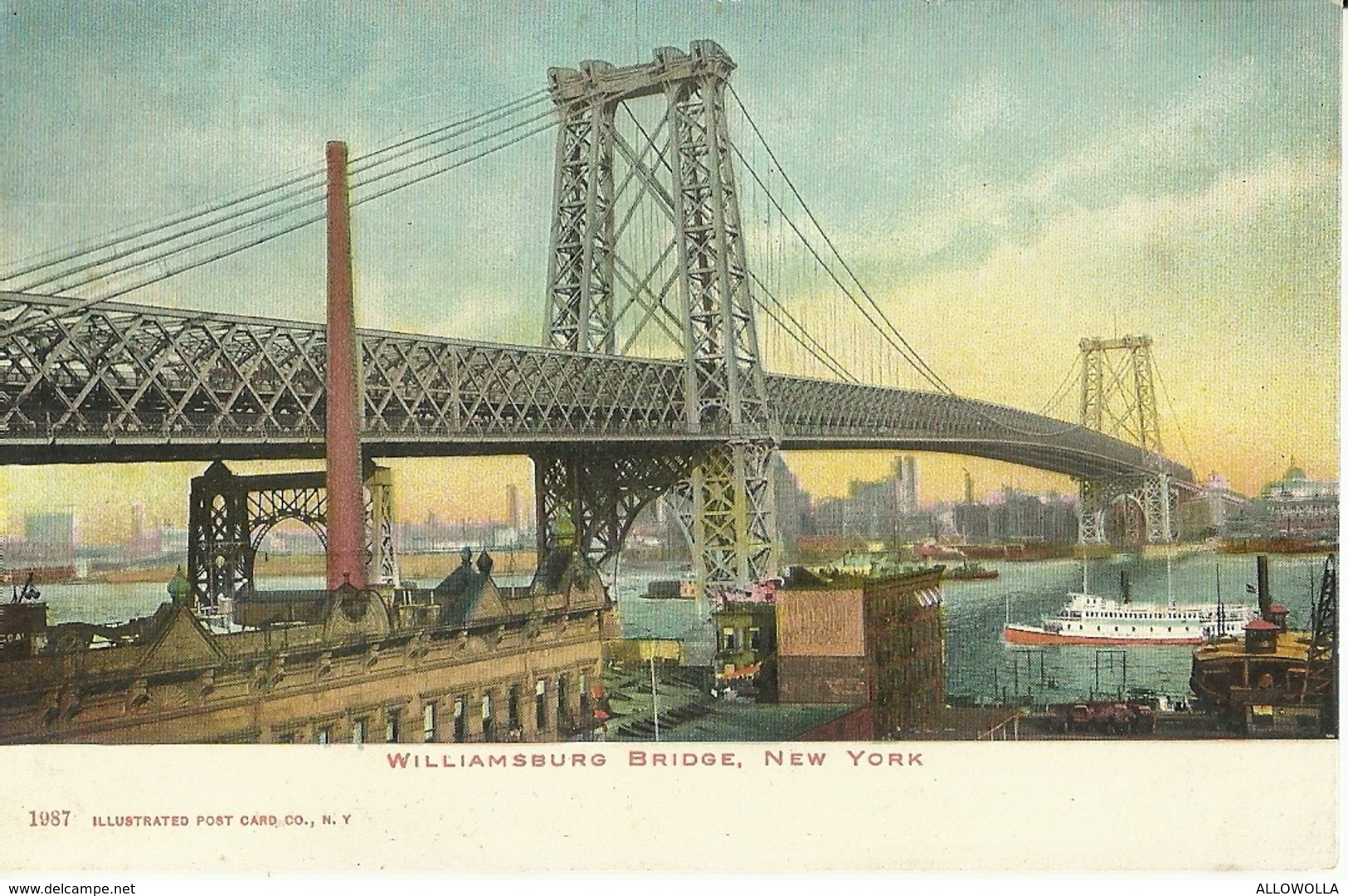 4649" WILLIAMSBURG BRIDGE-NEW YORK " -CART. POST. ORIG. NON SPED. - Brücken Und Tunnel