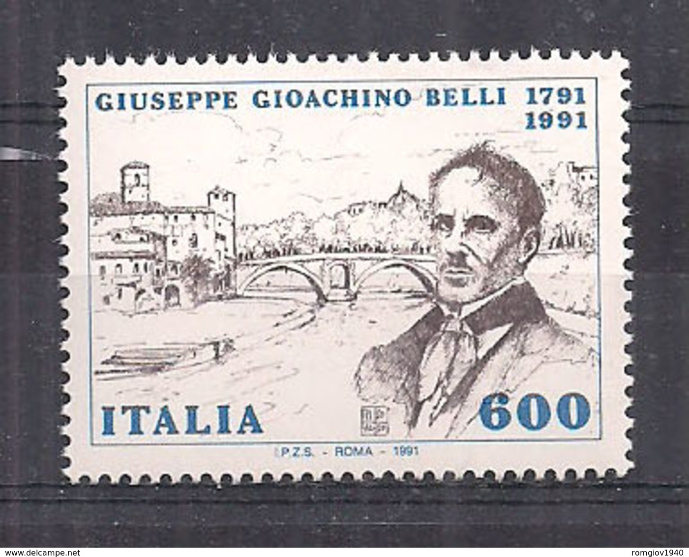 ITALIA  1991 2° CENTENARIO DELLA NASCITA DI GIOACHINO BELLI SASS. 1960 MNH XF - 1991-00:  Nuovi