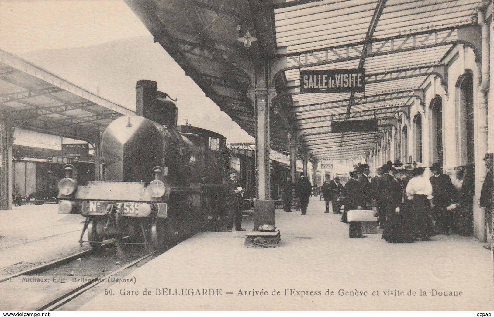 Gare De BELLEGARDE - Arrivée De L'Express De Genève Et Visite De La Douane - Autres & Non Classés