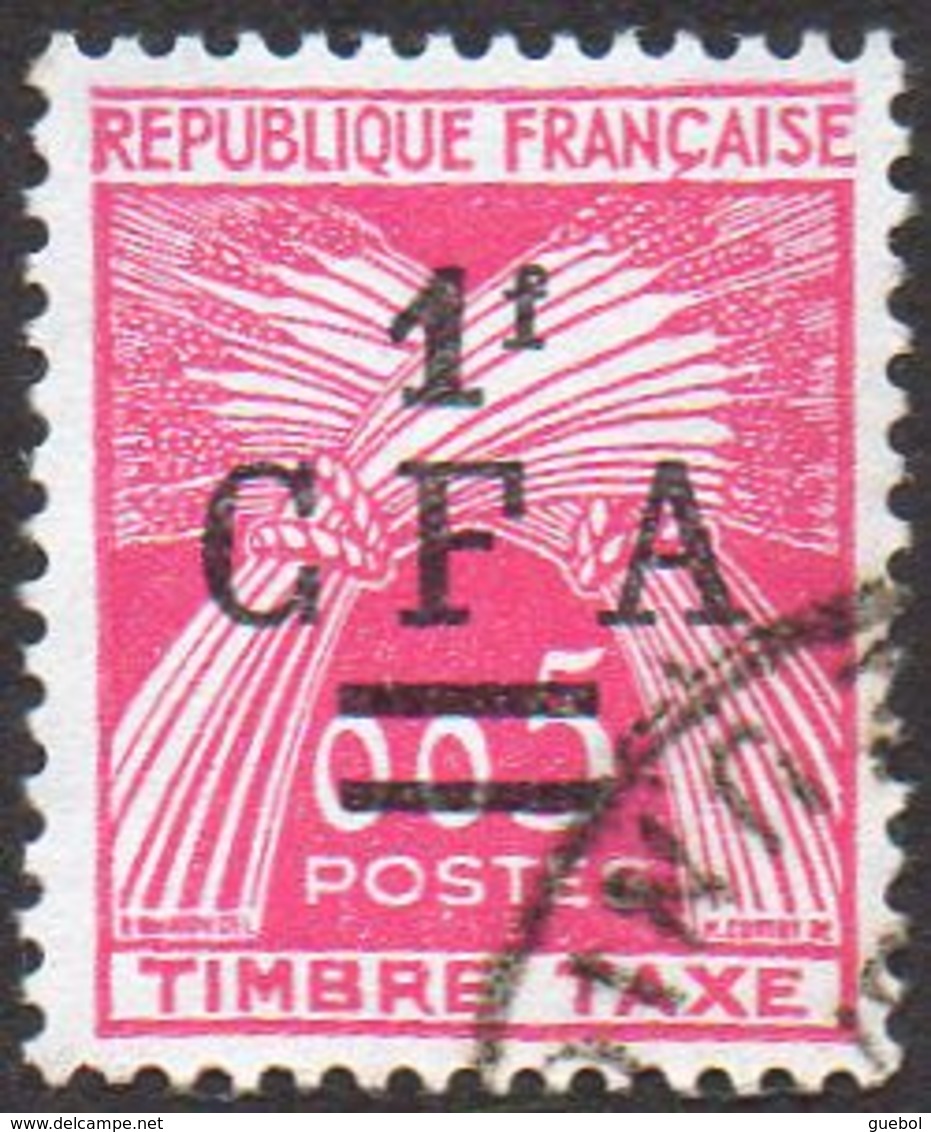 Réunion Obl. N° Taxe 45 - Gerbes De Blé - Timbre De France Surchargé CFA - Postage Due