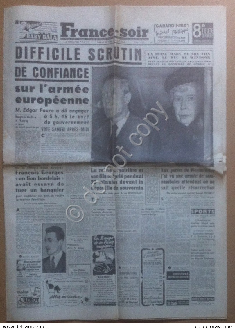 Quotidiano Newspaper Journal - France-soir - 15 Febbraio Février 1952 - Altri & Non Classificati