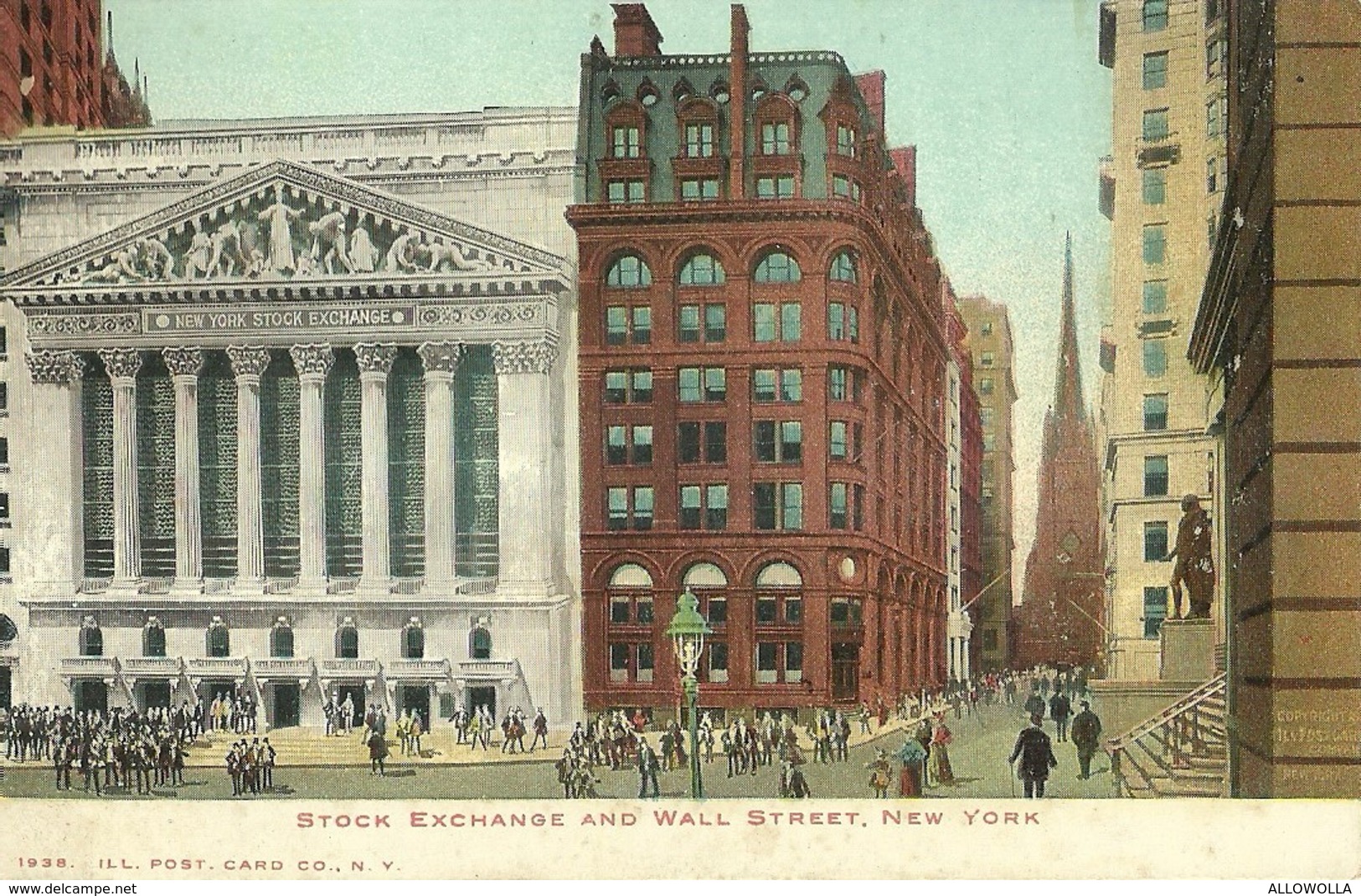 4651" STOCK EXCHANGE AND WALL STREET-NEW YORK "ANIMATA -CART. POST. ORIG. NON SPED. - Wall Street