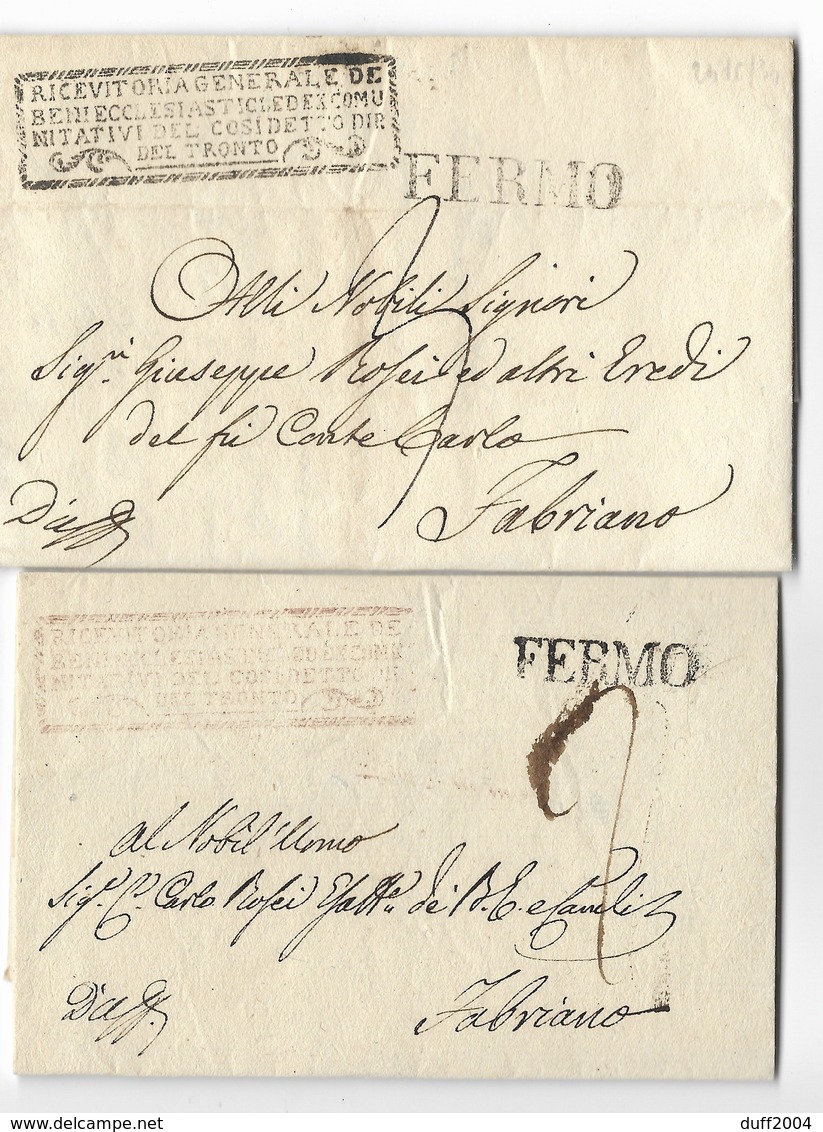 LOTTO DUE LETTERE DA FERMO A FABRIANO. - 1. ...-1850 Prefilatelia