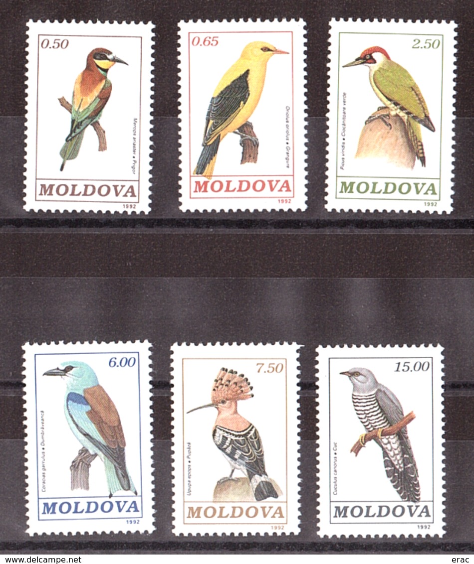 Moldavie - 1992 - N° 10 à 15 - Neufs ** - Oiseaux - Moldavie