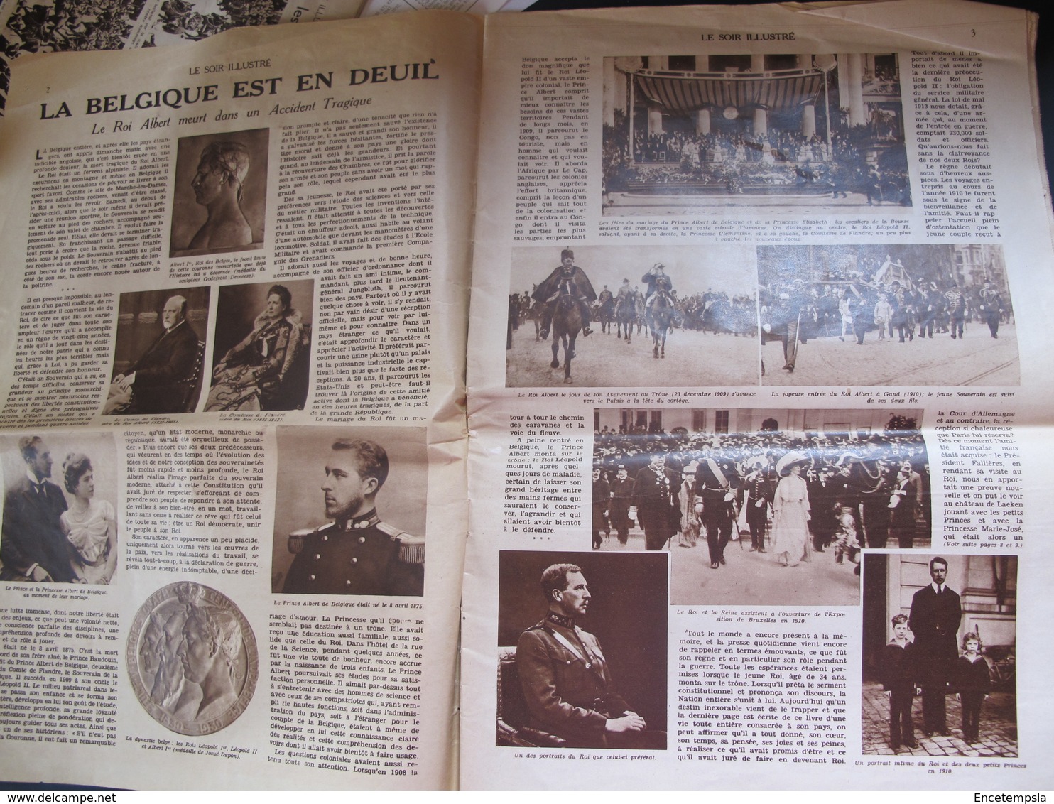 LE SOIR ILLUSTRE N° 314 DU 24 FEVRIER 1934 " LA BELGIQUE EST EN DEUIL" - 1900 - 1949