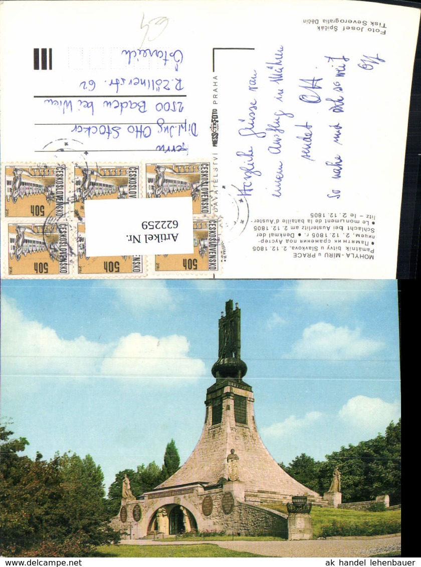 622259,Prace Mohyla Miru U Prace Monument Schlacht B. Austerlitz 1805 Denkmal Czech R - Ohne Zuordnung