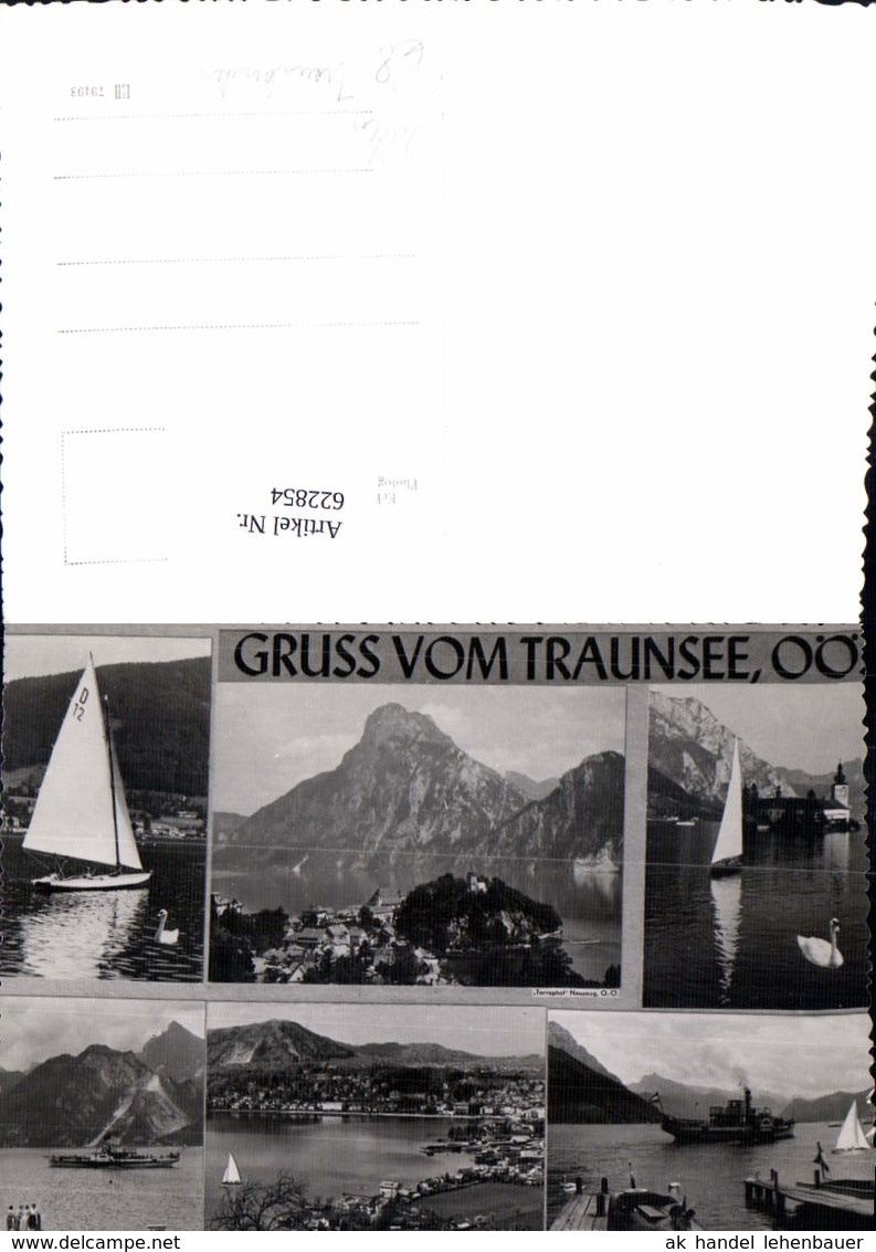 622854,Selten Mehrbild Ak Gru&szlig; V. Traunsee Segelboot Gmunden Traunkirchen Pub Terraph - Sonstige & Ohne Zuordnung