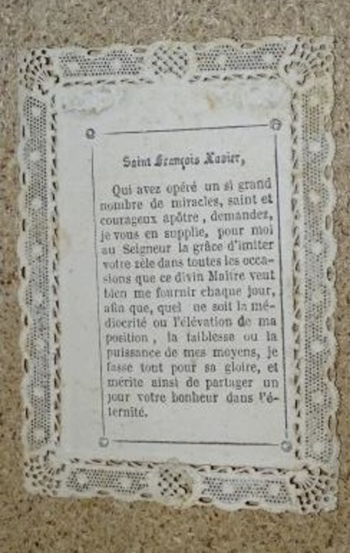 Image Pieuse Ancienne -  Dentelle Canivet - St François Xavier - Religion & Esotericism