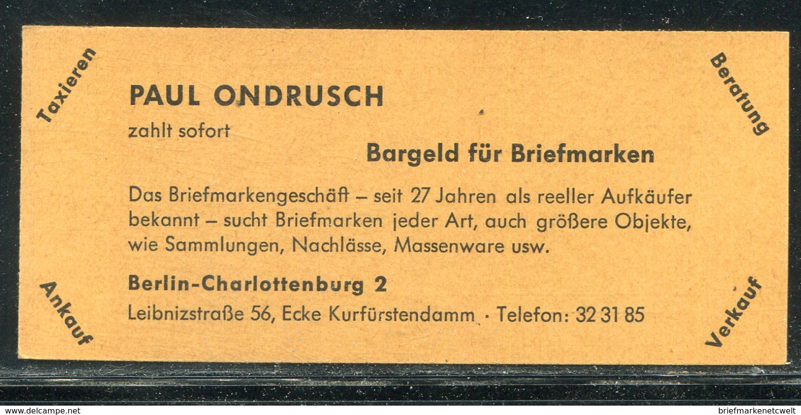 Berlin / 1962 / Markenheftchen Mi. 3a ** (ungeoeffnet !) (19170) - Markenheftchen