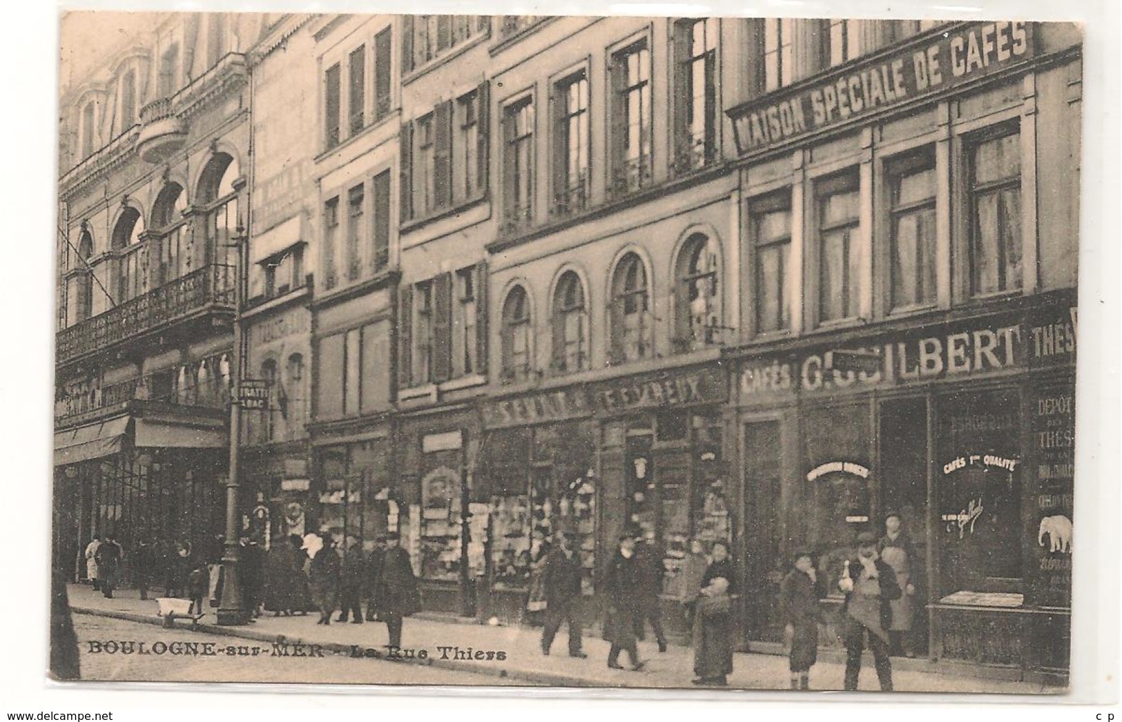 Boulogne Sur Mer -  La Rue Thiers -Plan RARE - CPA° - Boulogne Sur Mer