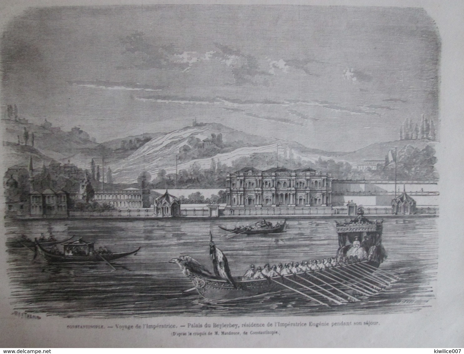 Gravure  1869   Constantinople   Voyage De L Impératrice   Palais Du Beylerbey  Résidence Turquie - Unclassified