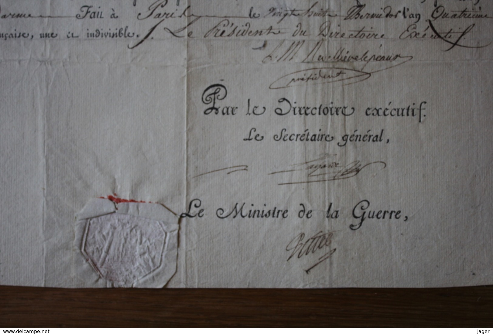 Brevet De  Gendarme Surnuméraire  1794   Autographe  Diplome  Vignette Republicaine - Documentos