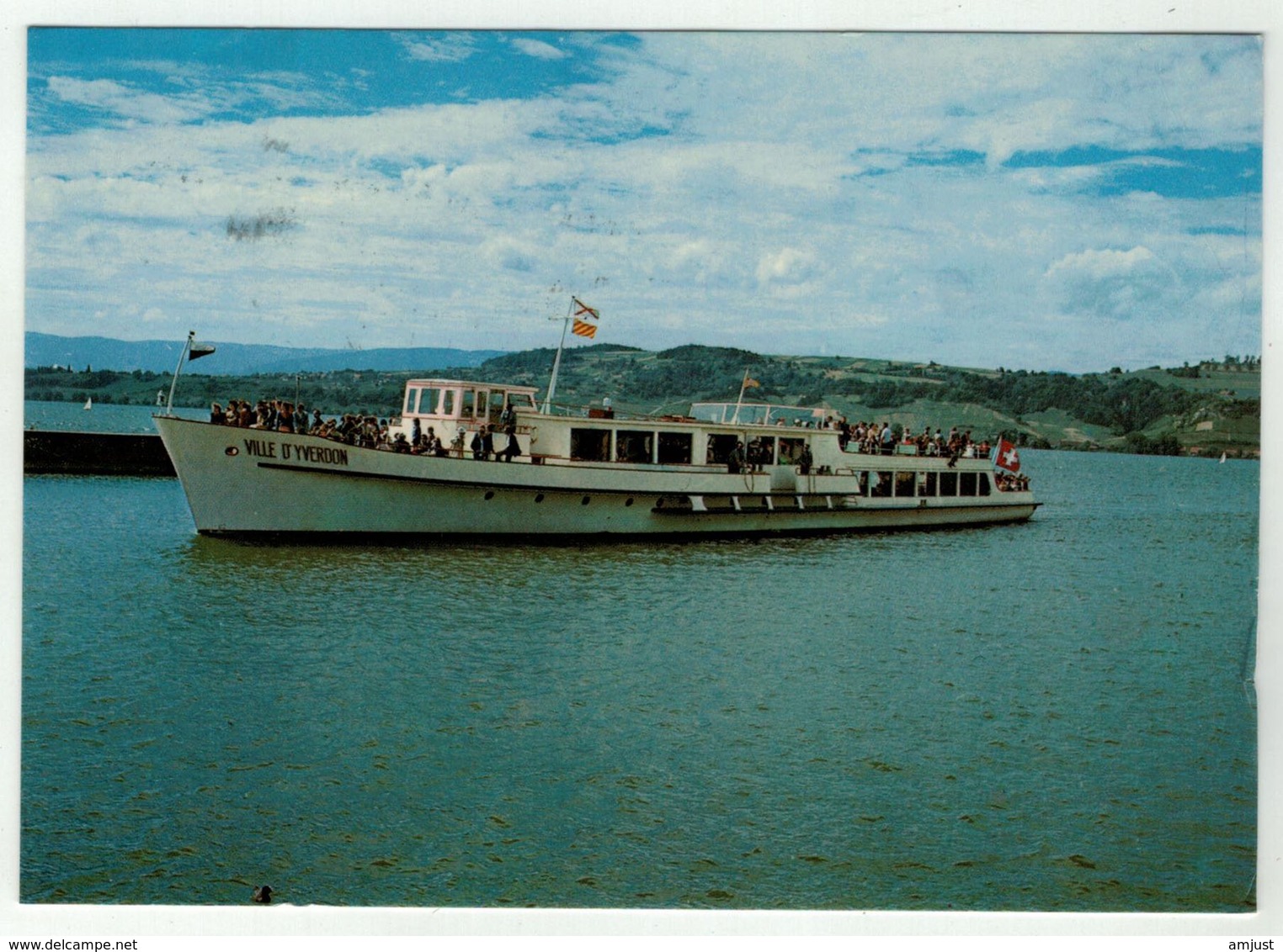 Suisse // Schweiz // Fribourg //  Morat, Le Port Bateau "Ville D'Yverdon" - Fribourg