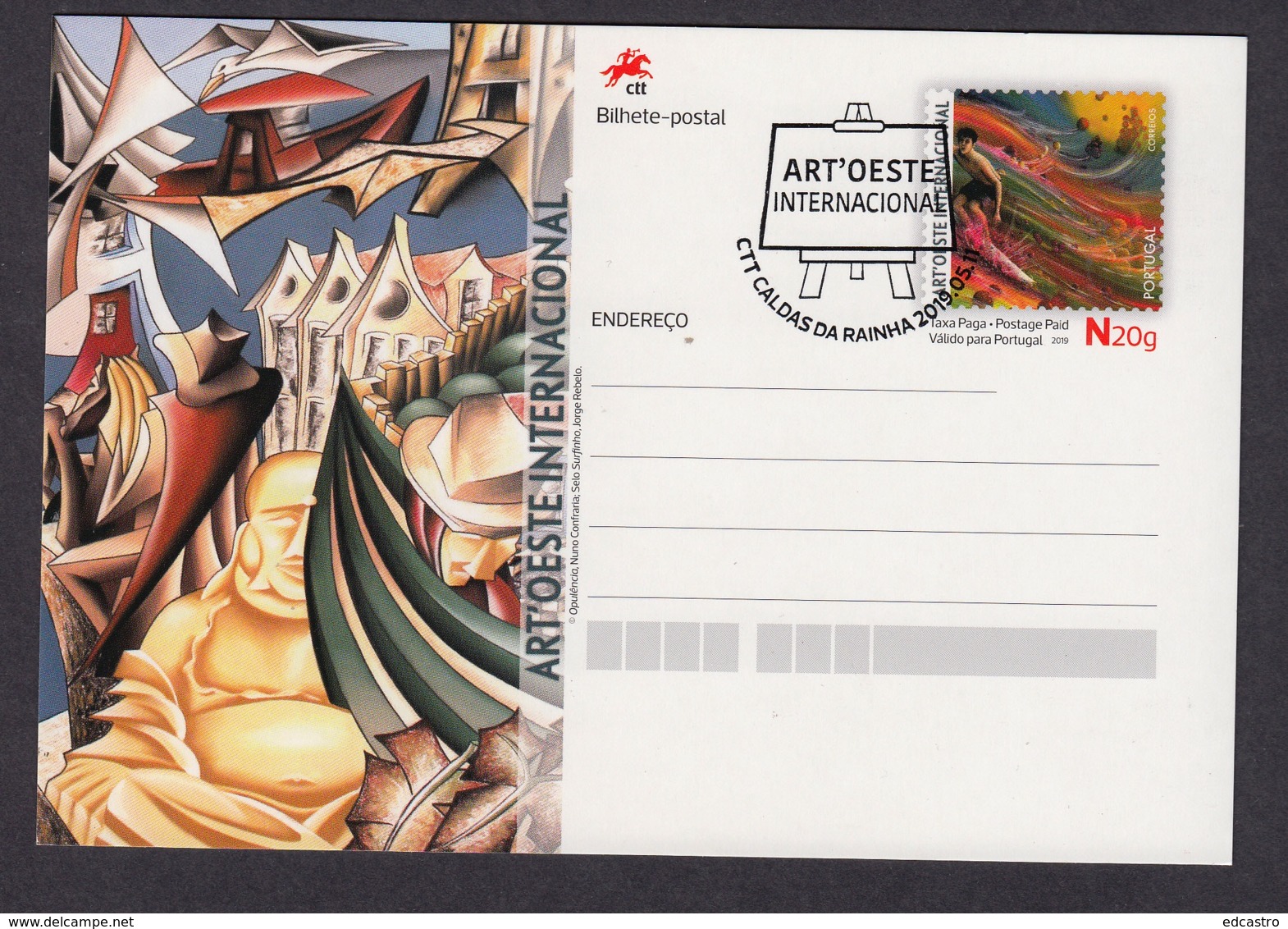 22.- PORTUGAL 2019 POSTAL STATIONERY - WEST ART INTERNATIONAL - Enteros Postales