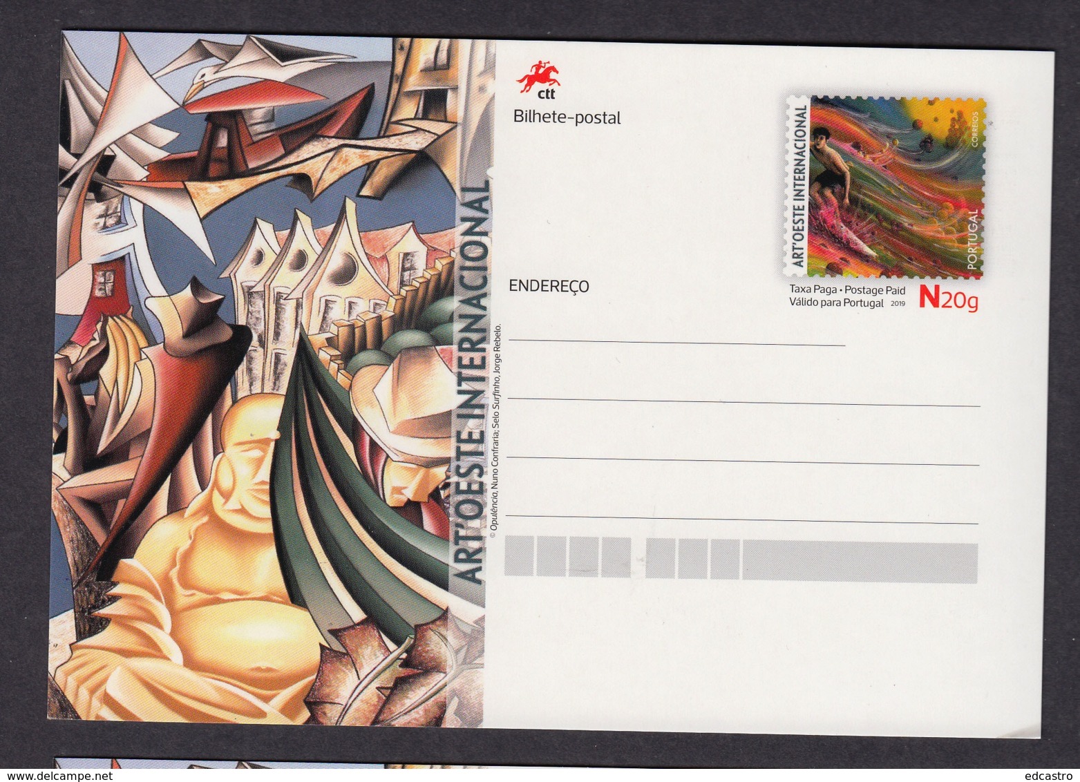 23.- PORTUGAL 2019 POSTAL STATIONERY - WEST ART INTERNATIONAL - Enteros Postales