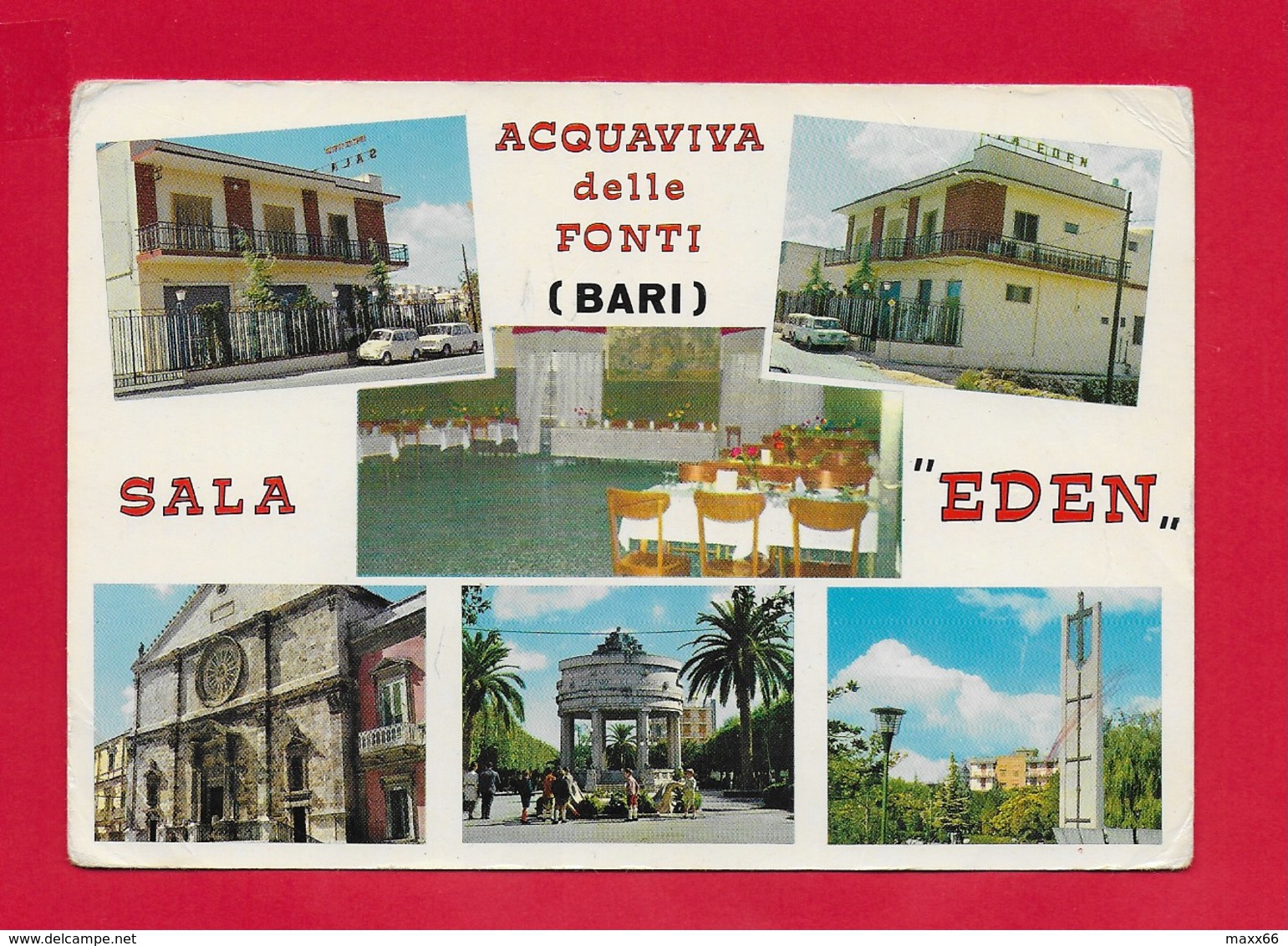 CARTOLINA NV ITALIA - ACQUAVIVA DELLE FONTI (BA) - Sala Eden - Vedutine Multivue - 10 X 15 - Bari