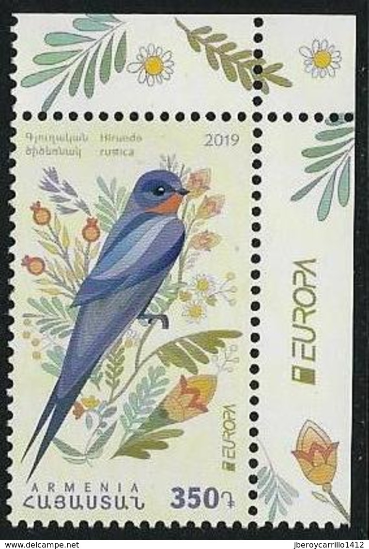 ARMENIA / ARMÉNIE  / ARMENIEN  -EUROPA 2019 -NATIONAL BIRDS.-"AVES -BIRDS -VÖGEL-OISEAUX"- SERIE CH + VIÑETA EUROPA - 2019