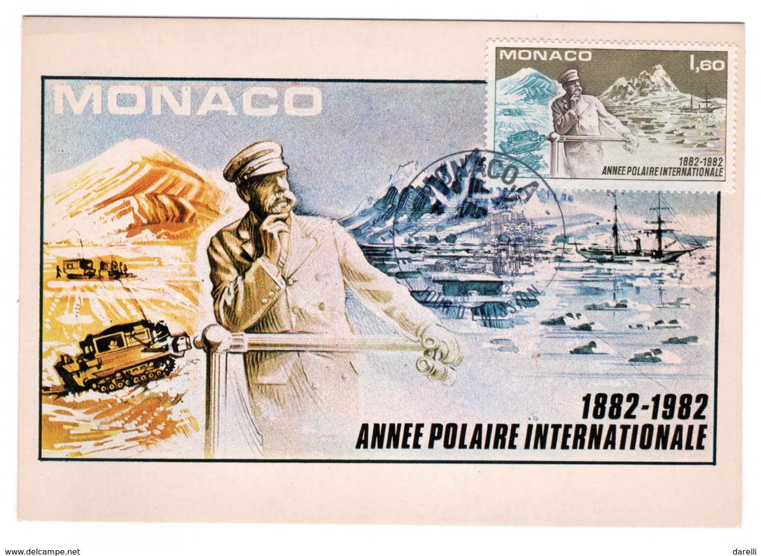 Carte Maximum Monaco  1982 - 1882-1982 Année Polaire Internationale - YT 1355 - Cartes-Maximum (CM)