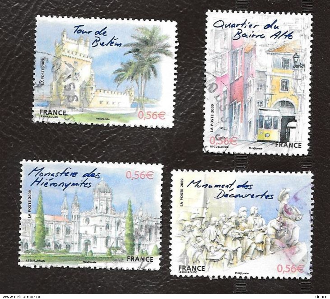 TIMBRES FRANCAIS .  OBLITERATION RONDE. ANNEE 2009...LISBONNE CAPIT EUROPEEN.N°4402/4405.  TBE SCAN - Gebraucht