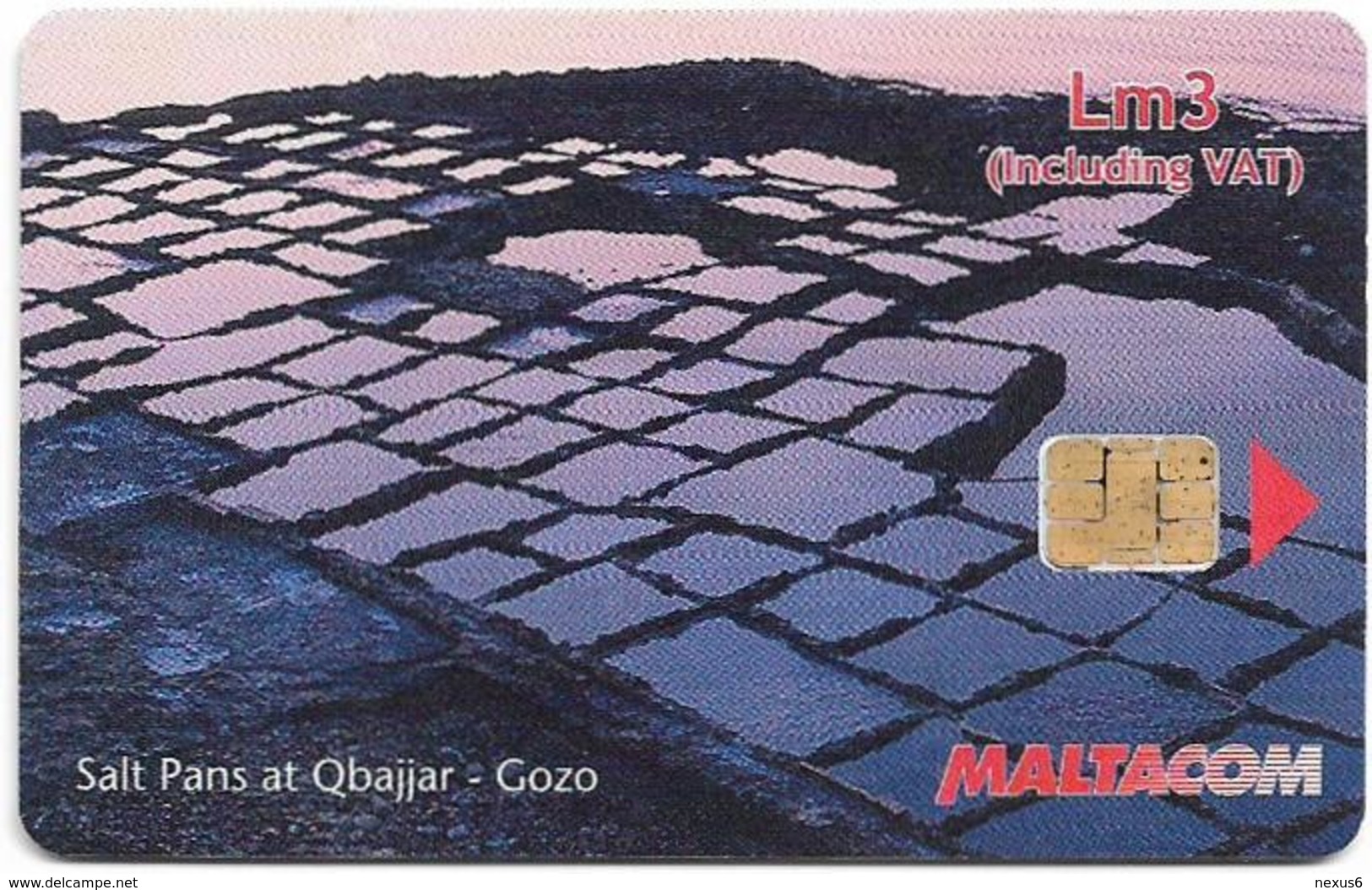 Malta - Maltacom - Photo Views - Salt Pans At Qabajjar, Gozo, 3₤, 50.000ex, Used - Malte