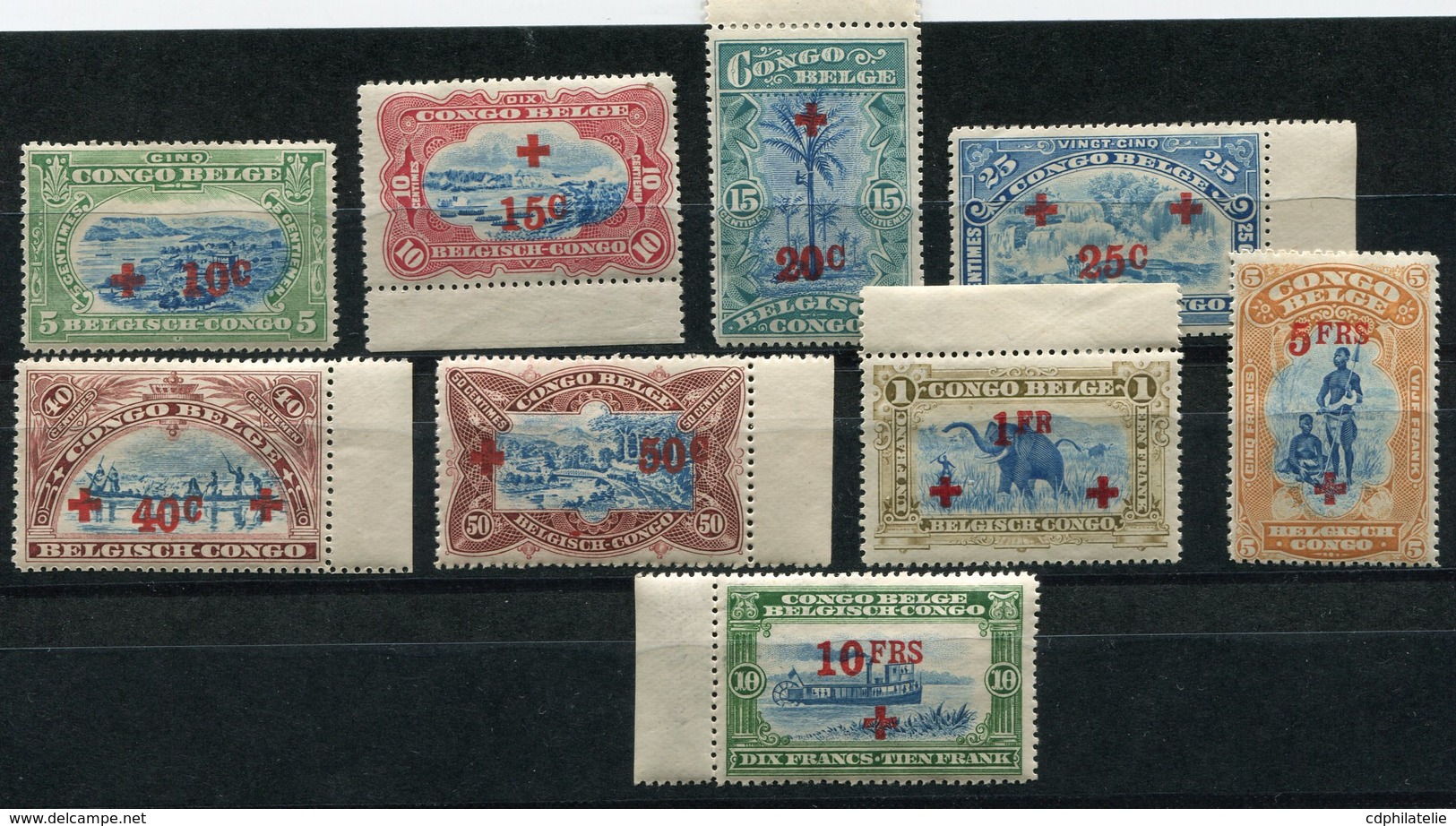 CONGO BELGE COB N°72 / 80 *  " CROIX-ROUGE " - Nuovi