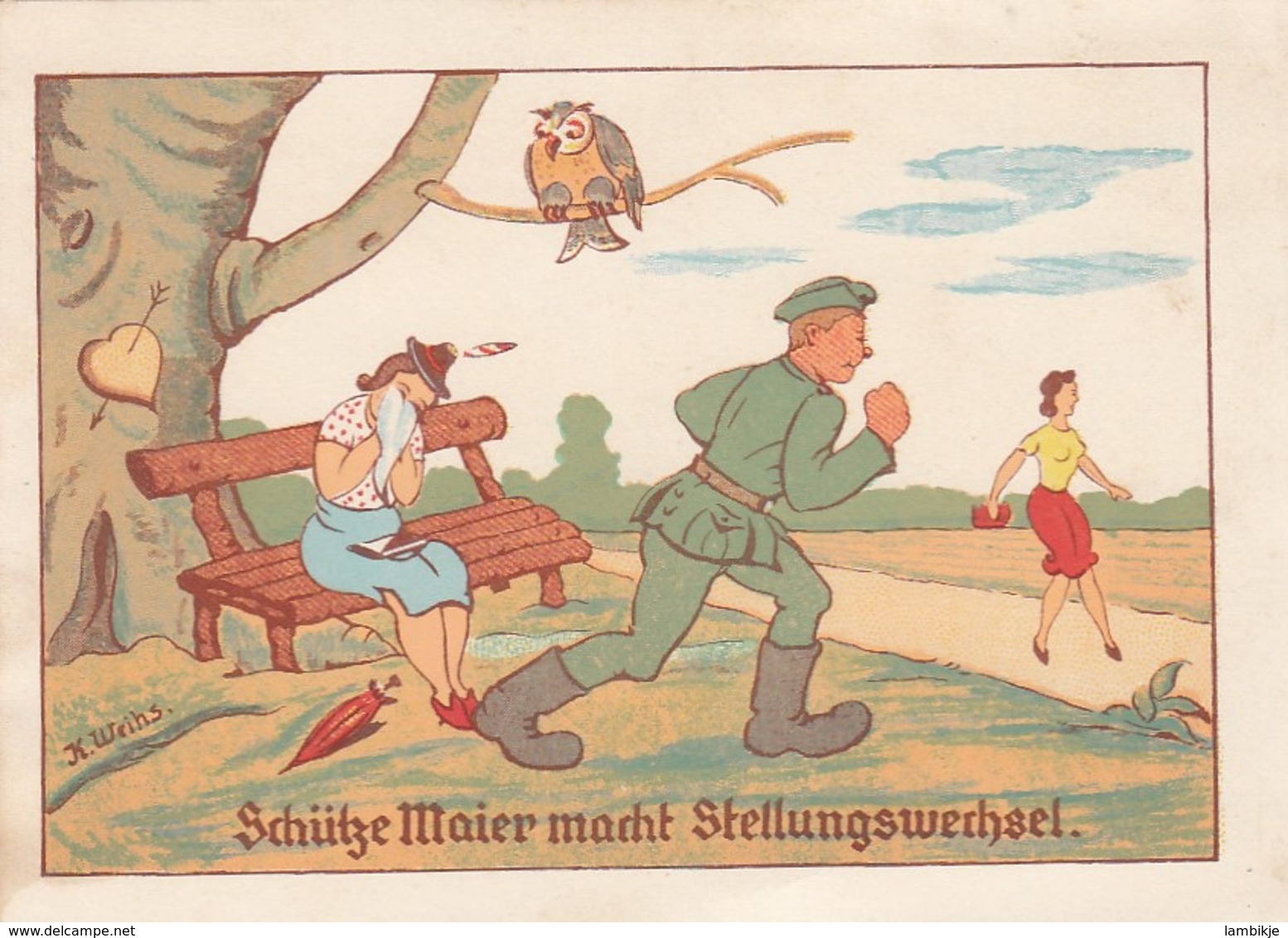 Deutsches Reich Postkarte Kriegshumor 1938-45 - Briefe U. Dokumente
