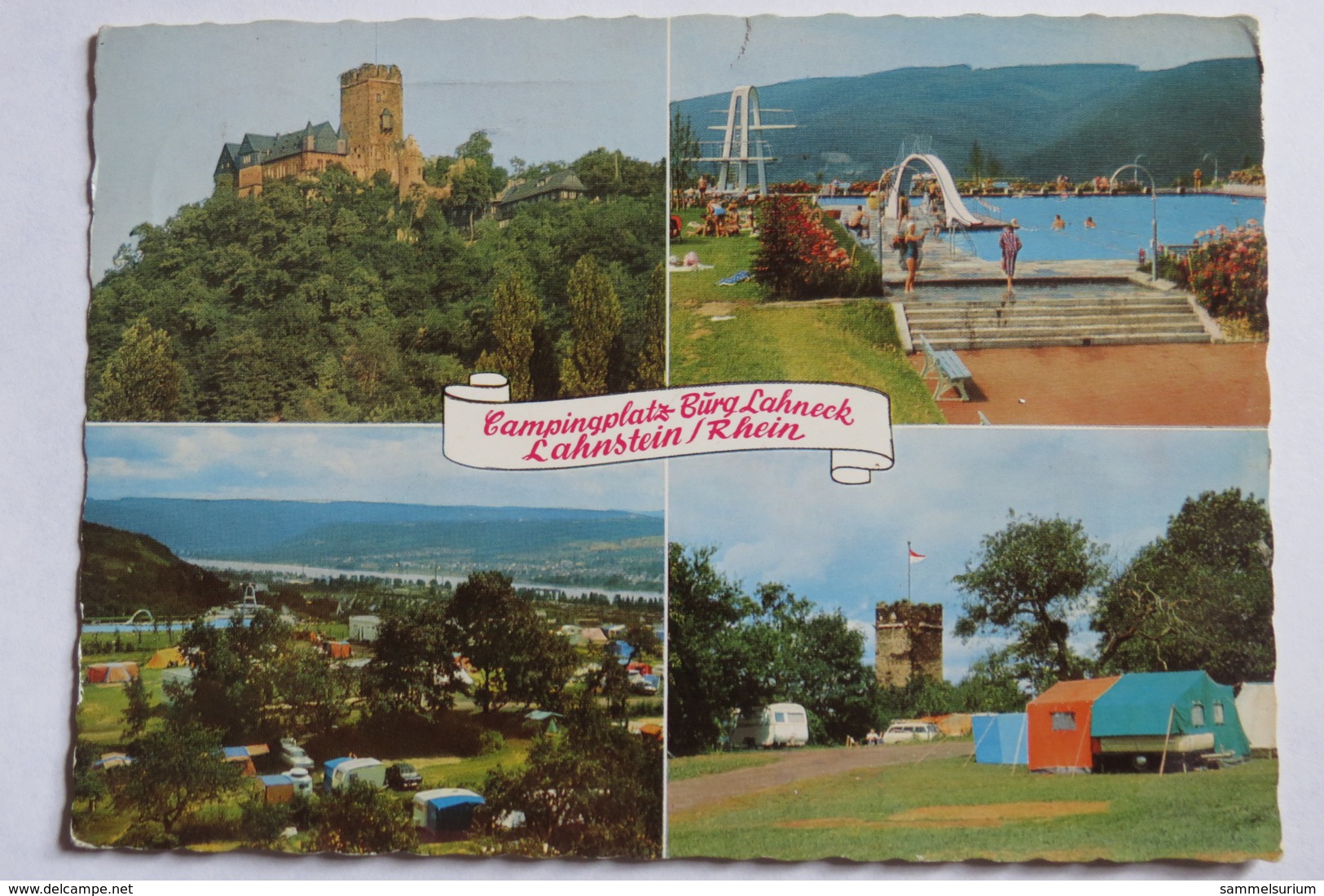 (11/2/86) Postkarte/AK "Lahnstein/Rhein" Campingplatz Burg Lahneck - Lahnstein
