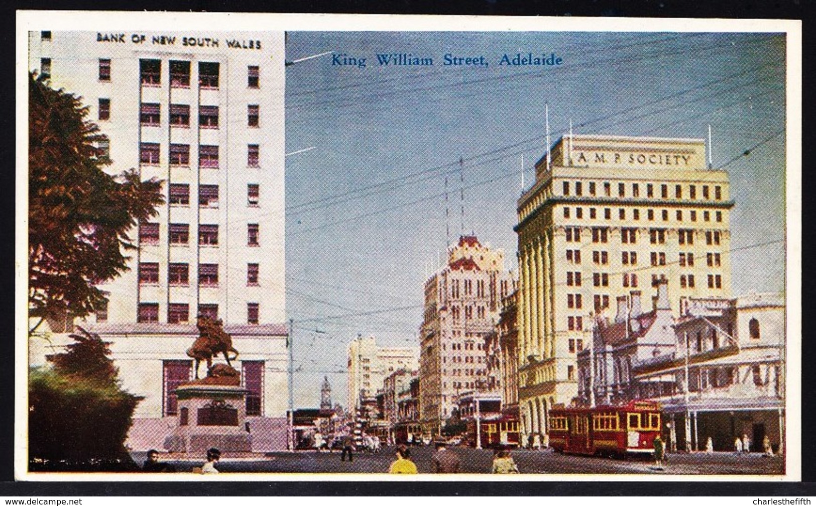 RARE OLD CARD * ADELAIDE - KING WILLIAM STREET With Bank Of New South Wales * - As New !! - Adelaide