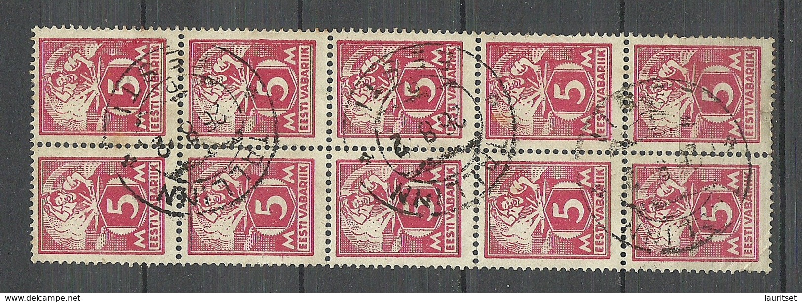 Estland Estonia 1922 Michel 37 A Als 10-Block O - Estonia