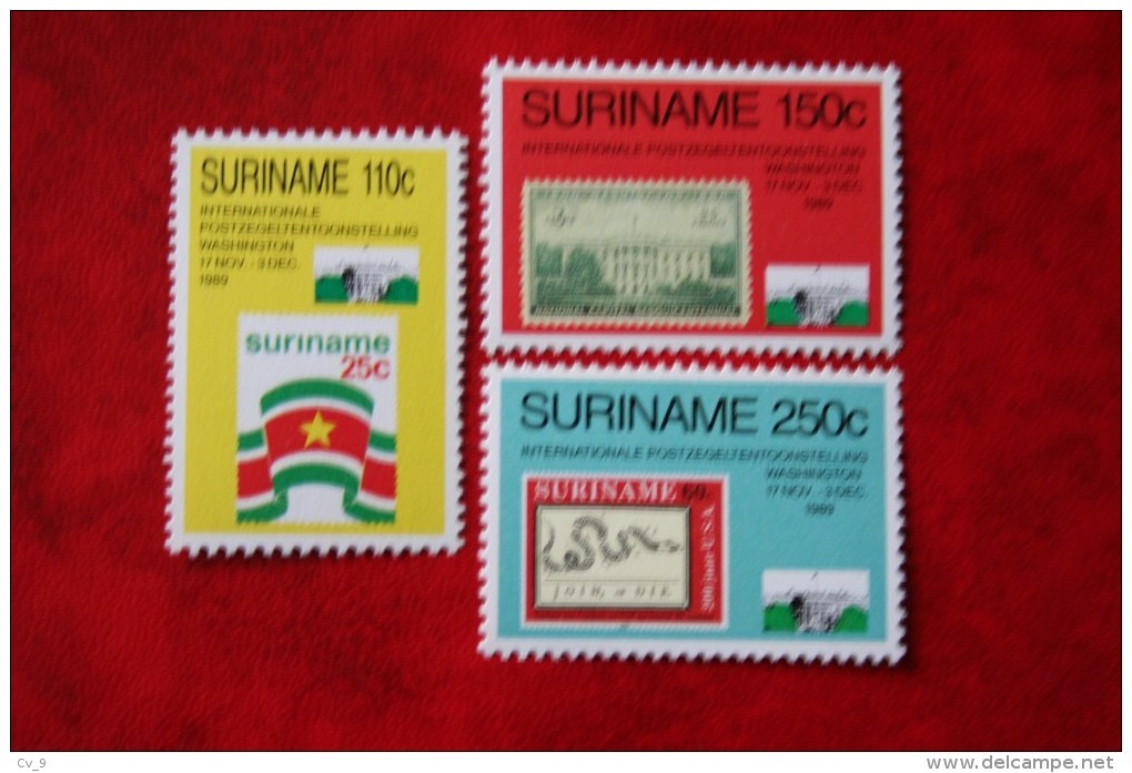 Surinam / Suriname 1989 Set Washington Stamp Expo (ZBL 639-641 Mi 1314-1316 Sc 849-851) POSTFRIS / MNH ** - Suriname