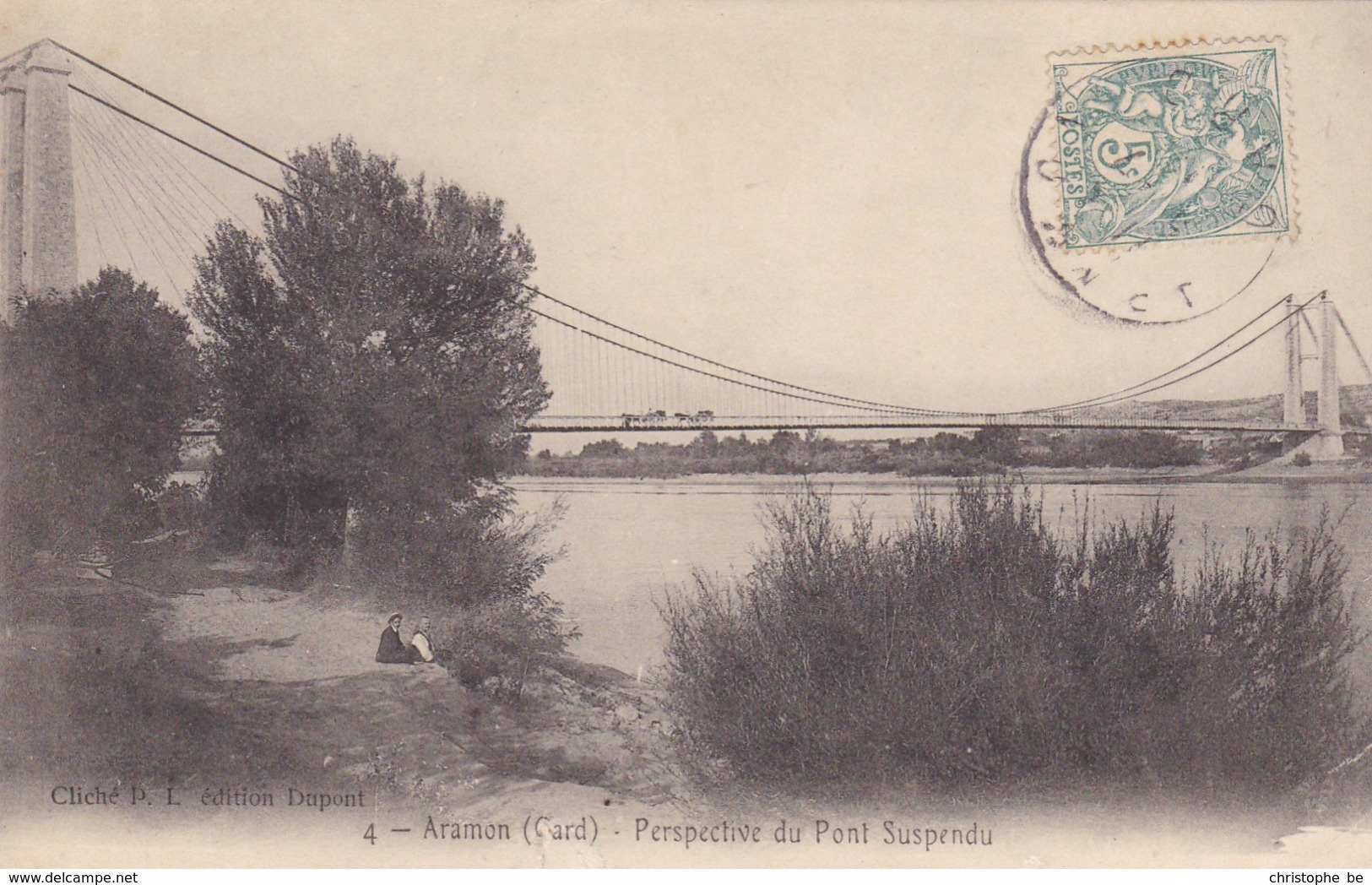 Aramon, Gard, Perspective Du Pont Suspendu (pk61015) - Aramon