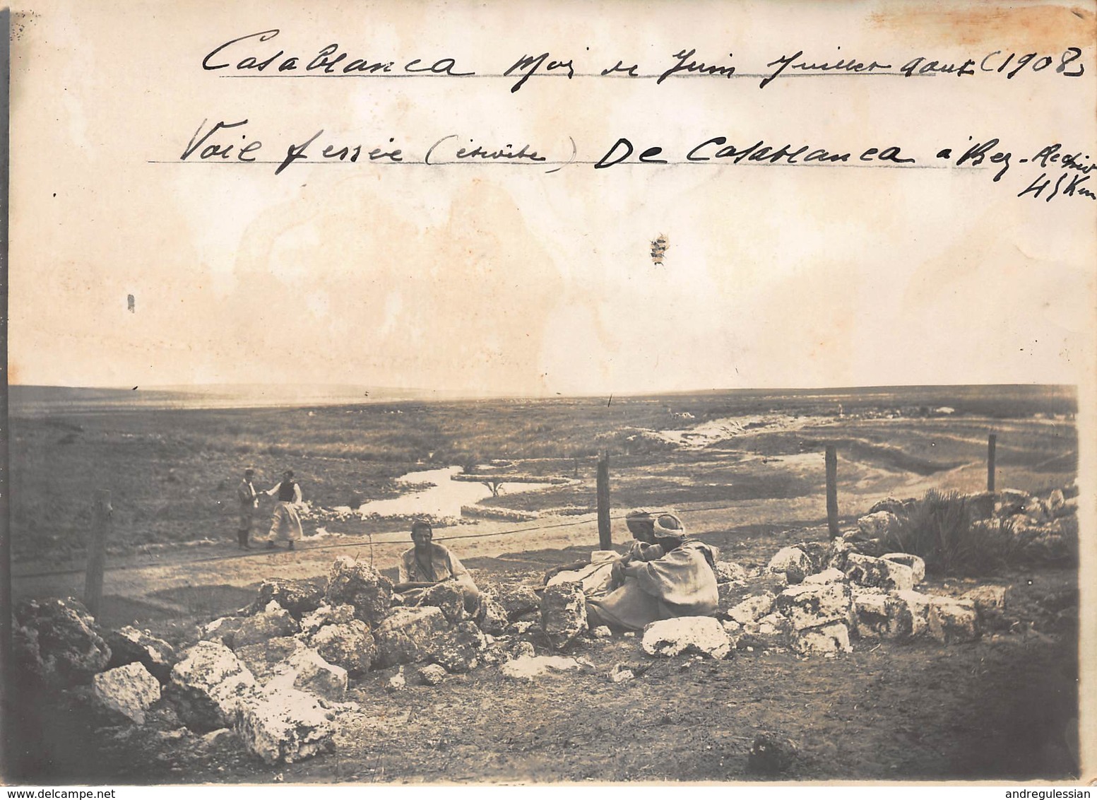 Ancienne Photographie - Casablanca Mai Juin Juillet Août 1908 - Voie Ferrée - Africa