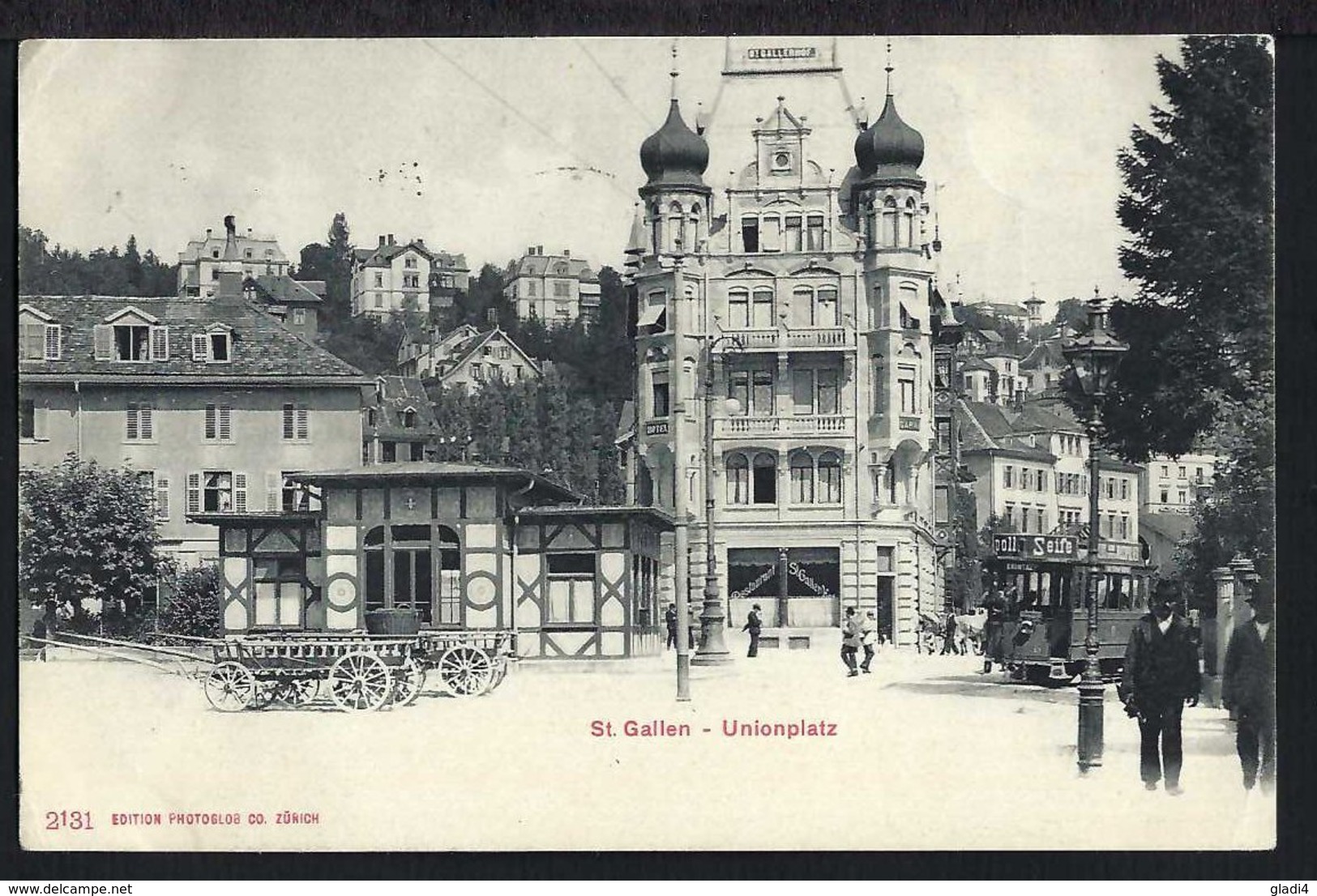 St.Gallen - Unionplatz - Belebt - Tram - 1905 - Saint-Gall