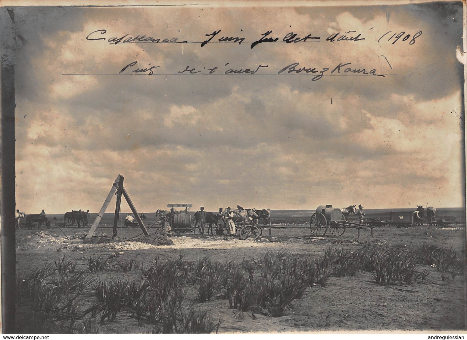 Ancienne Photographie - Casablanca Juin Juillet Août 1908 - Puits - Africa