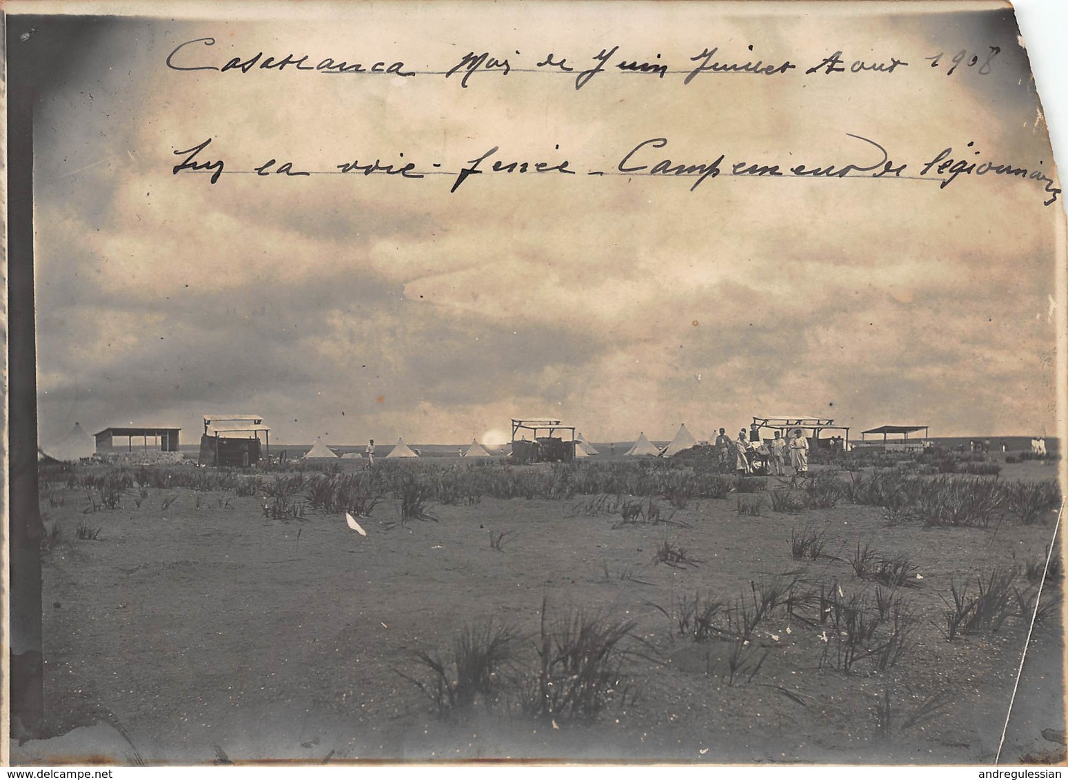 Ancienne Photographie - Casablanca Mai Juin Juillet Août 1908 - Campements De Légionnaires - Africa