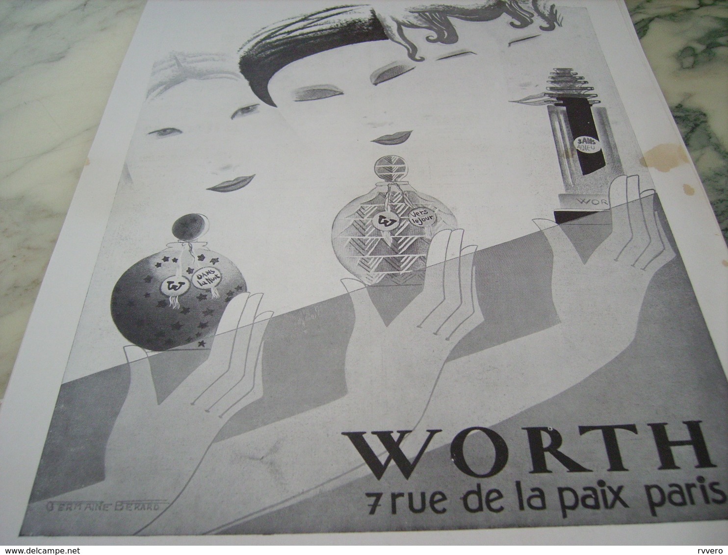 ANCIENNE PUBLICITE PARFUM VERS LE JOUR  WORTH 1930 - Posters