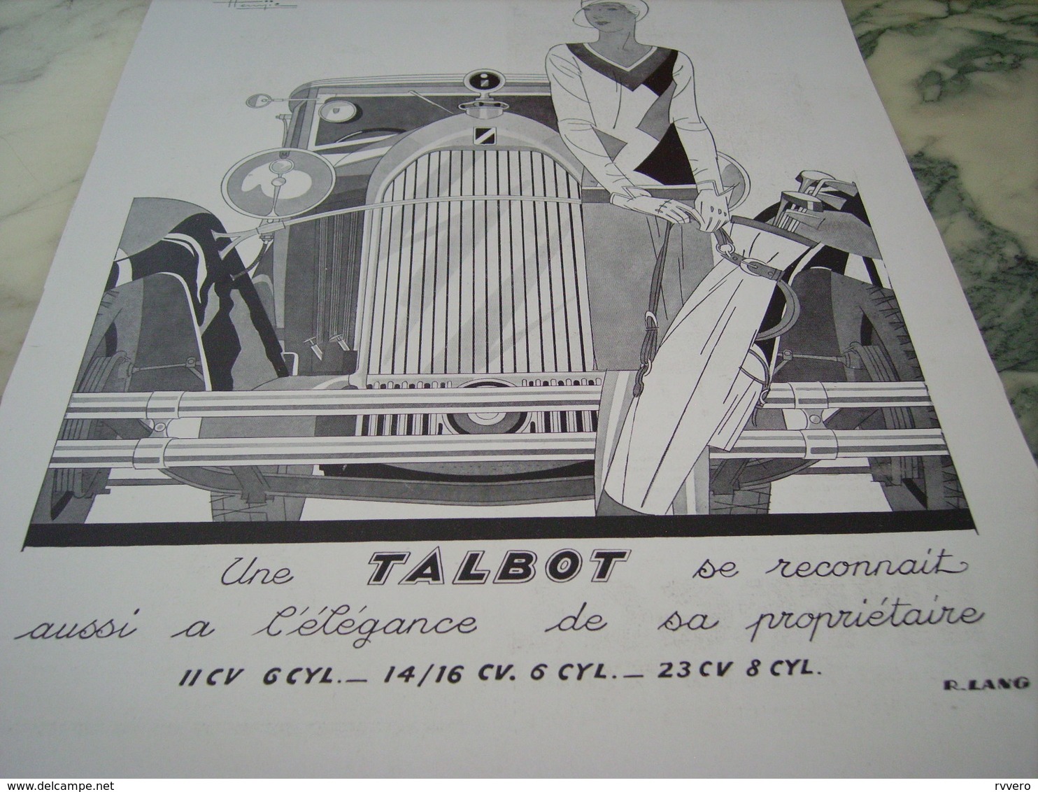 ANCIENNE PUBLICITE VOITURE TALBOT ELEGANCE 1930 - Posters