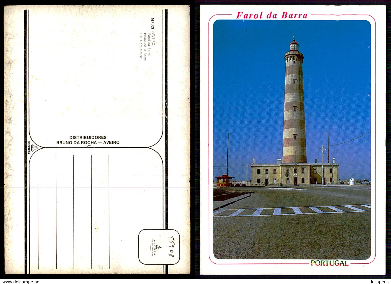 PORTUGAL COR 55908 - AVEIRO - FAROL DA BARRA PHARE LIGHTHOUSE LEUCHTTURM VUURTOREN - Aveiro