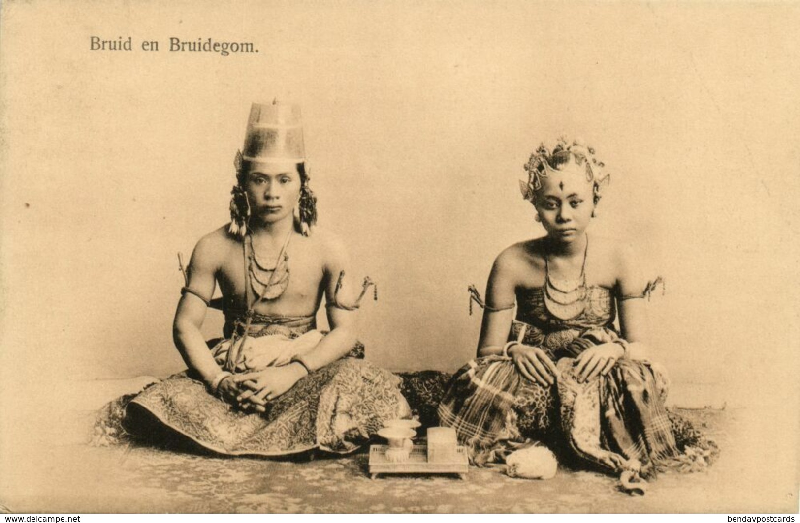 Indonesia, JAVA YOGYAKARTA DJOKJA, Bride And Groom, Jewelry (1910s) Postcard - Indonesië