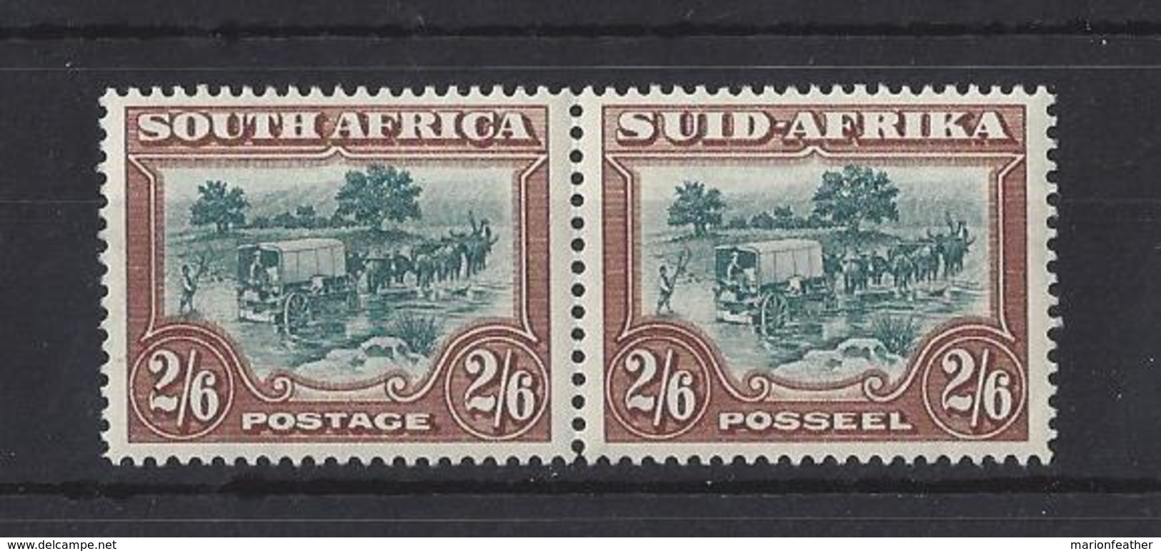 SOUTH AFRICA..KING GEORGE VI.(1936-52)...2/6  X PAIR....SG121......MH. - Ongebruikt