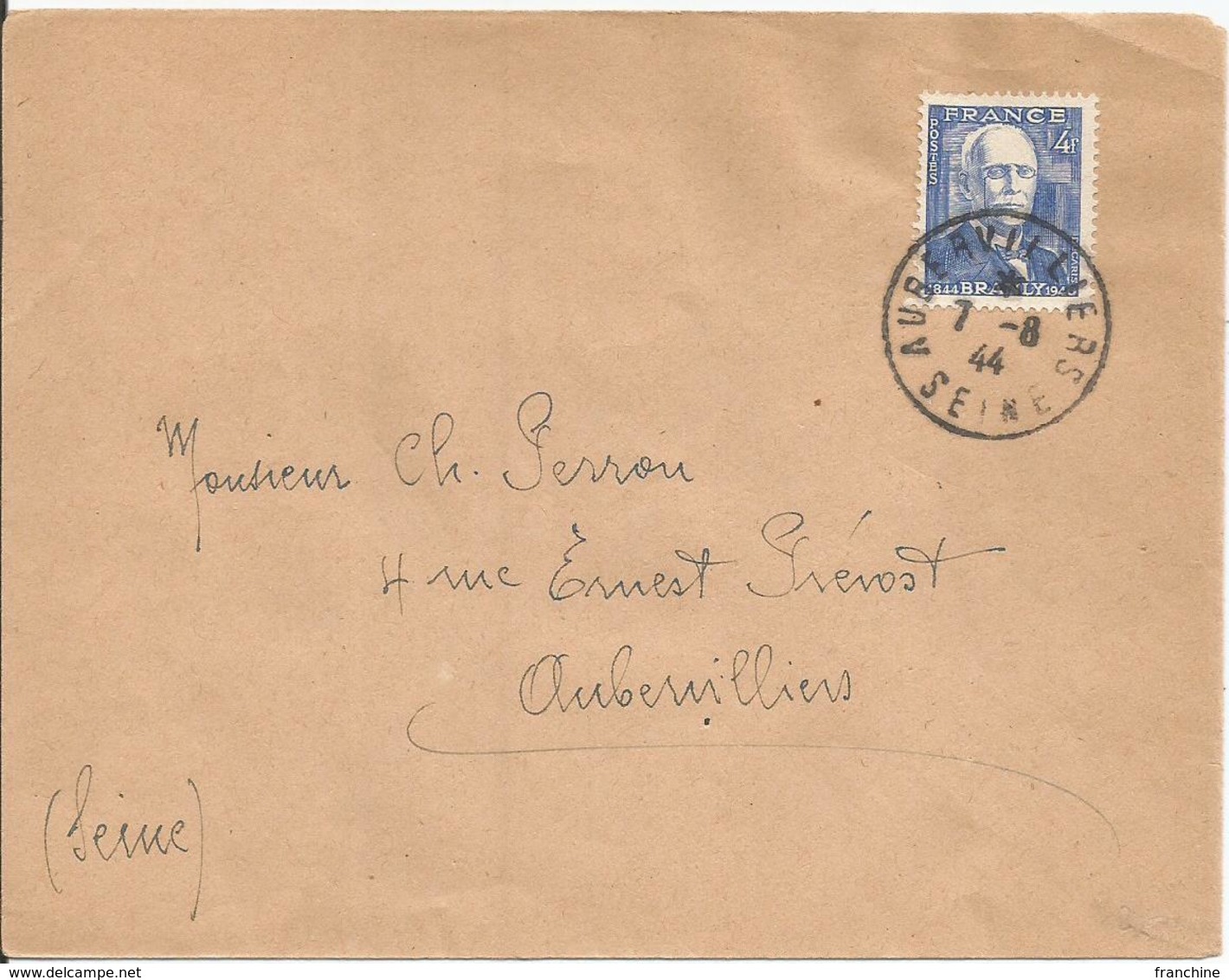1944 - N° 599 Oblitéré (o) SEUL SUR LETTRE - Lettres & Documents