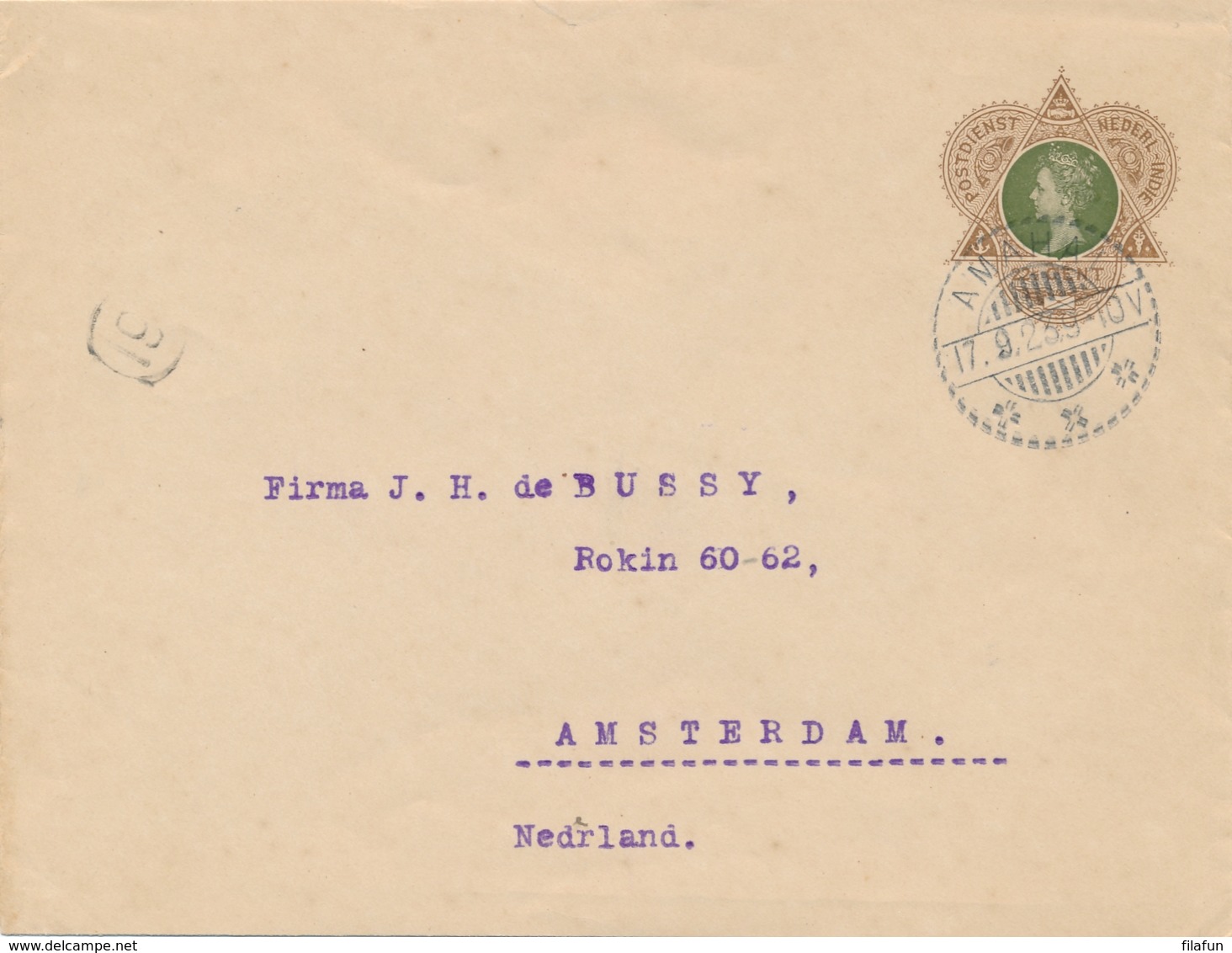 Nederlands Indië - 1923 - 22,5 Cent Wilhelmina, Envelop G35 Van LB AMAHAI Via Amboina Naar  Amsterdam / Nederland - Nederlands-Indië