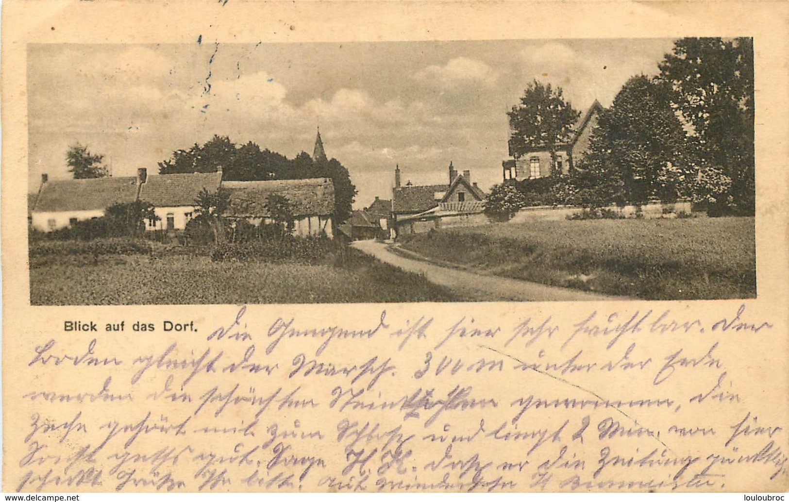 MONTIGNY EN OSTREVENT CARTE ALLEMANDE  1916 AVEC CACHET AU VERSO  BLICK AUF DAS DORT - Autres & Non Classés